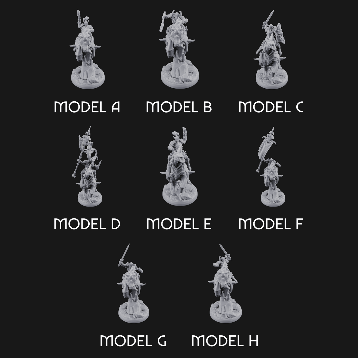 Fist Raised Triumphant War Stallion Warlord Miniature for Dungeons and Dragons, Pathfinder or other TTRPGs