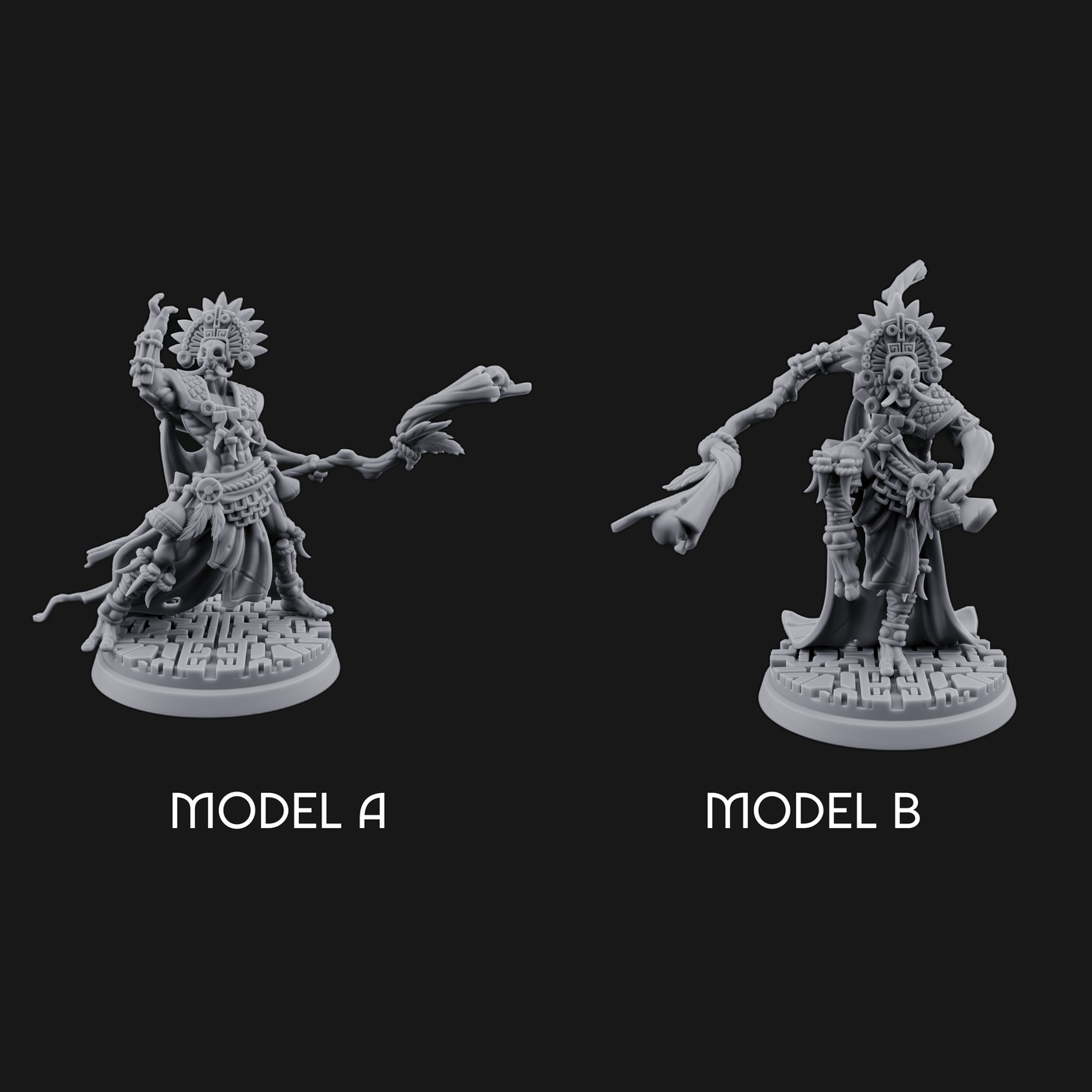 Aztec Inspired Feathered Incantation Hobgoblin Shaman Miniature for Dungeons and Dragons, Pathfinder or other TTRPGs