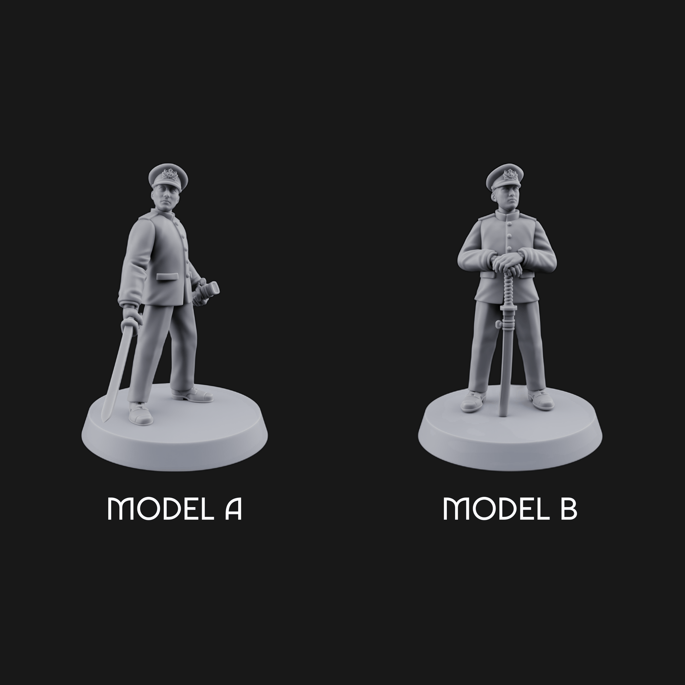 Weird War Japanese Officers Miniature for Dungeons and Dragons, Pathfinder or other TTRPGs