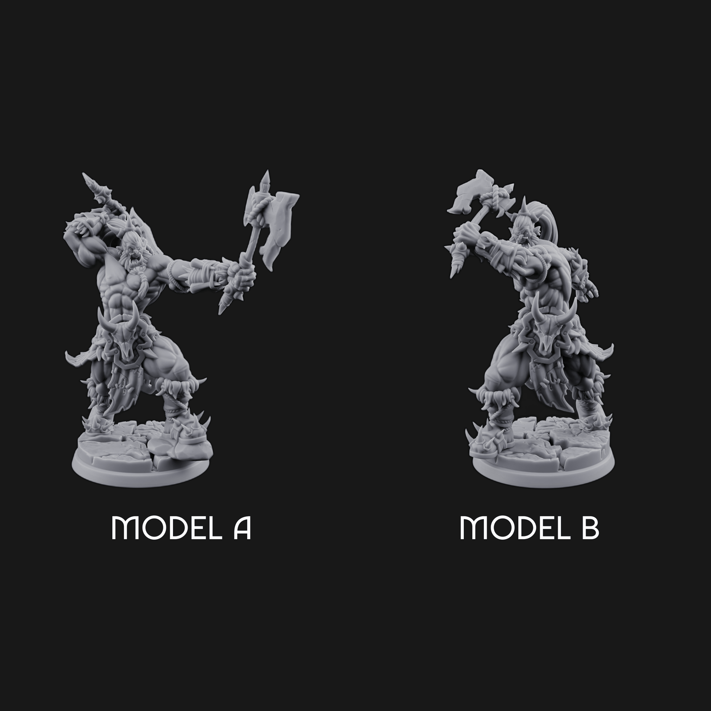 Stalwart Axe Orc Warriors Miniature for Dungeons and Dragons, Pathfinder or other TTRPGs