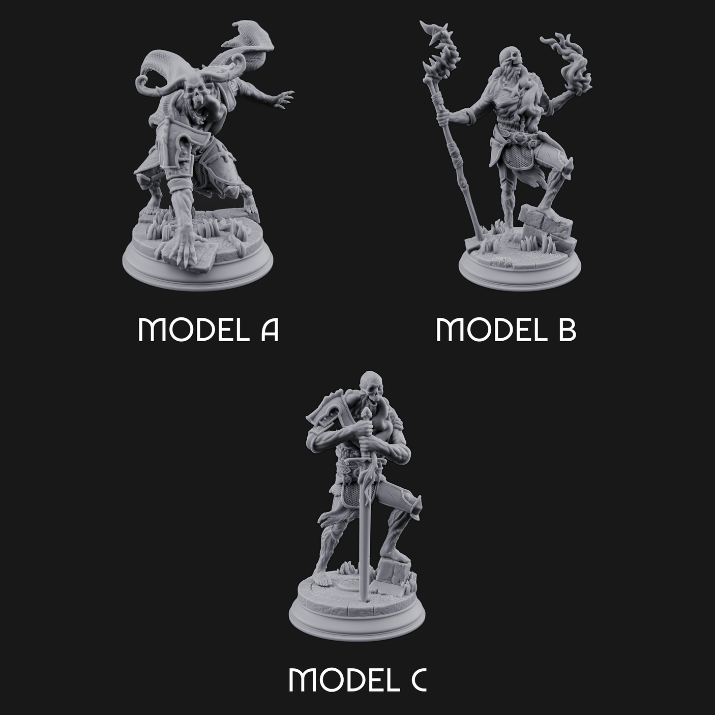 Magic Unfurling Risen Skeletons Miniature for Dungeons and Dragons, Pathfinder or other TTRPGs