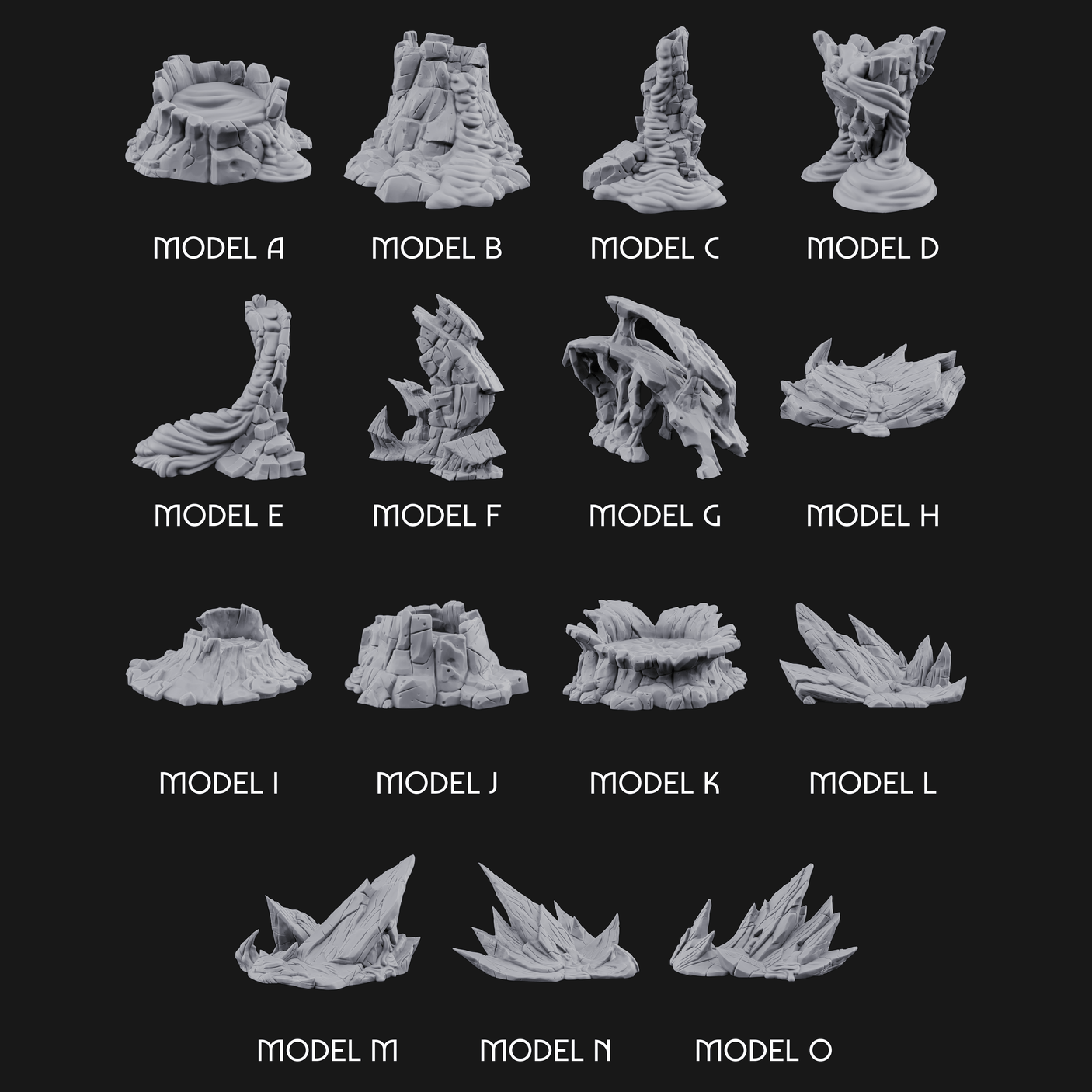 Rugged Lava Terrain Miniature for Dungeons and Dragons, Pathfinder or other TTRPGs