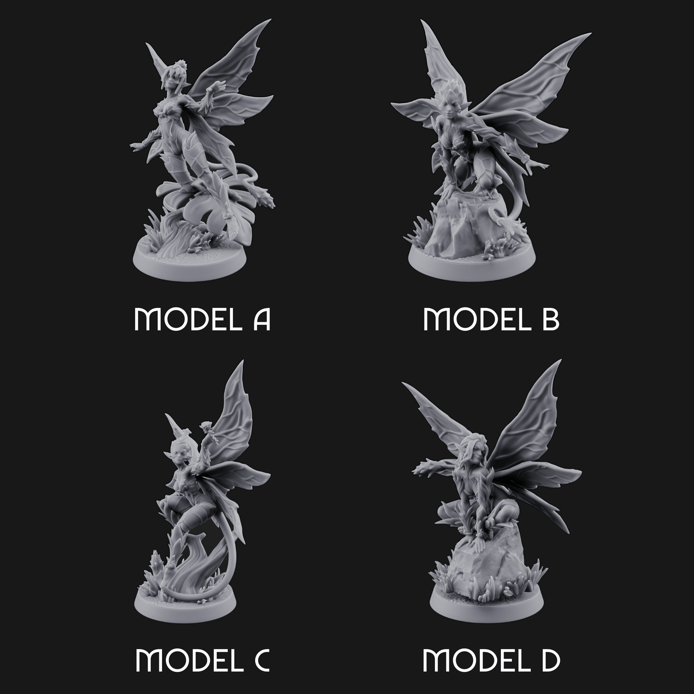 Wings Unfurling Gracefully Sprite Enchantresses Miniature for Dungeons and Dragons, Pathfinder or other TTRPGs