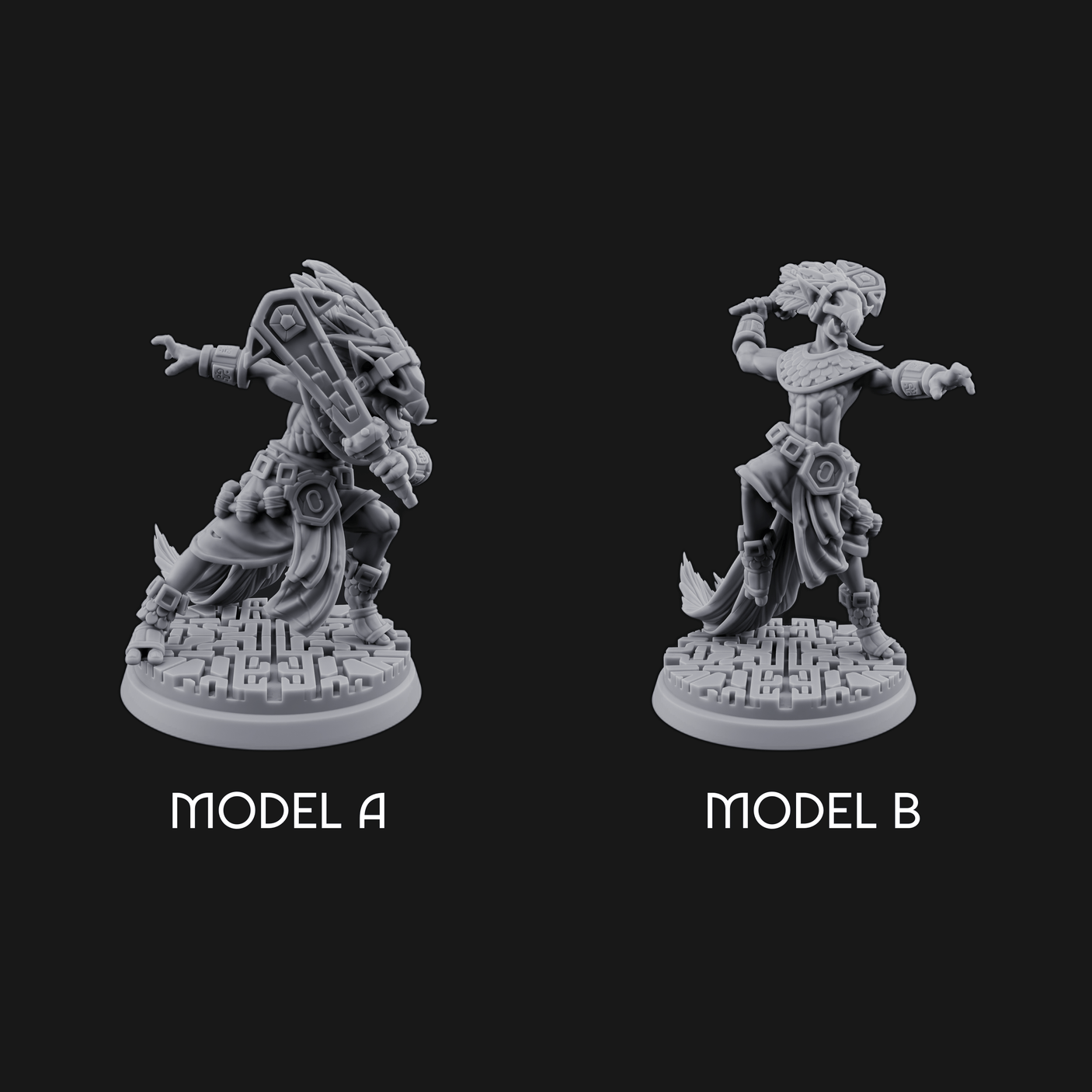Aztec Inspired Stone-Fisted Hobgoblin Fighter Miniature for Dungeons and Dragons, Pathfinder or other TTRPGs
