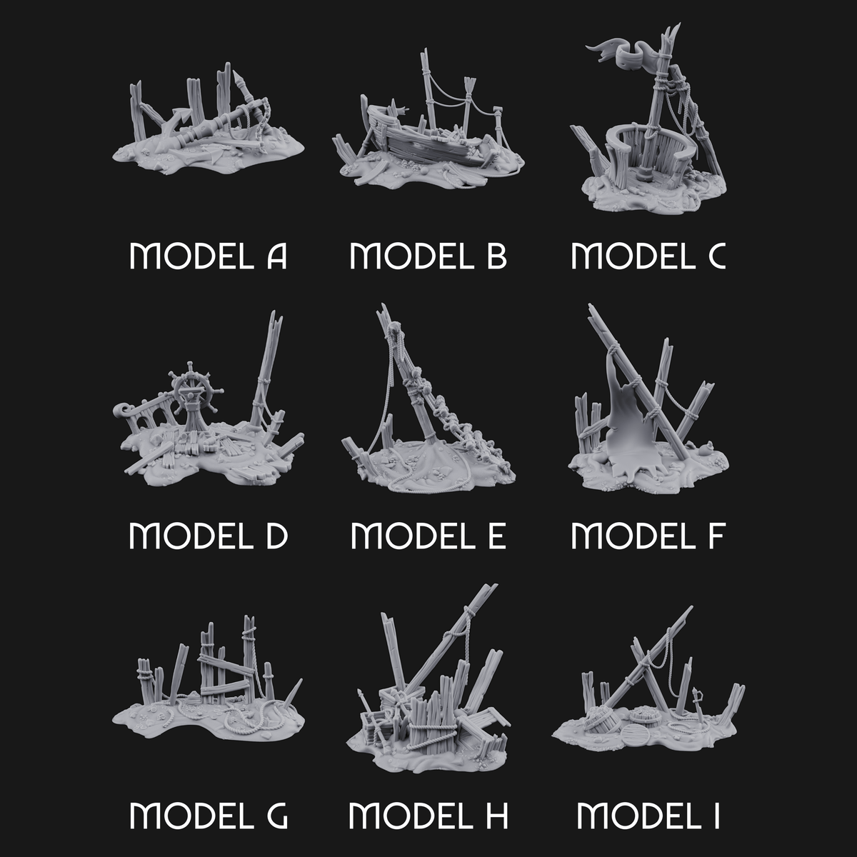 Sunken Seabed Debris Miniature for Dungeons and Dragons, Pathfinder or other TTRPGs