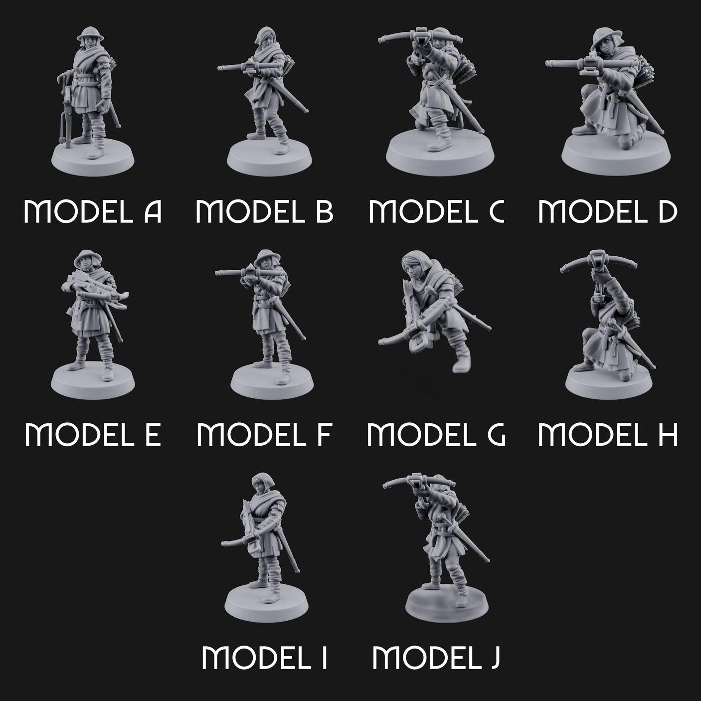 Shouldering The Load Human Crossbowwomen Miniature for Dungeons and Dragons, Pathfinder or other TTRPGs