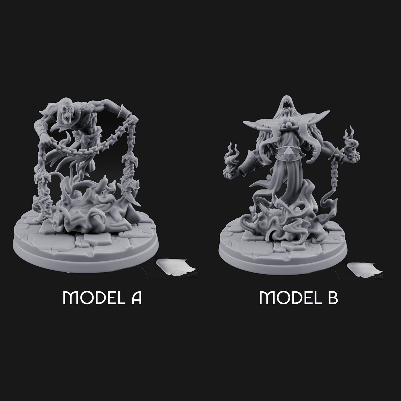 Chains Spread Wide Specter Warrior Miniature for Dungeons and Dragons, Pathfinder or other TTRPGs