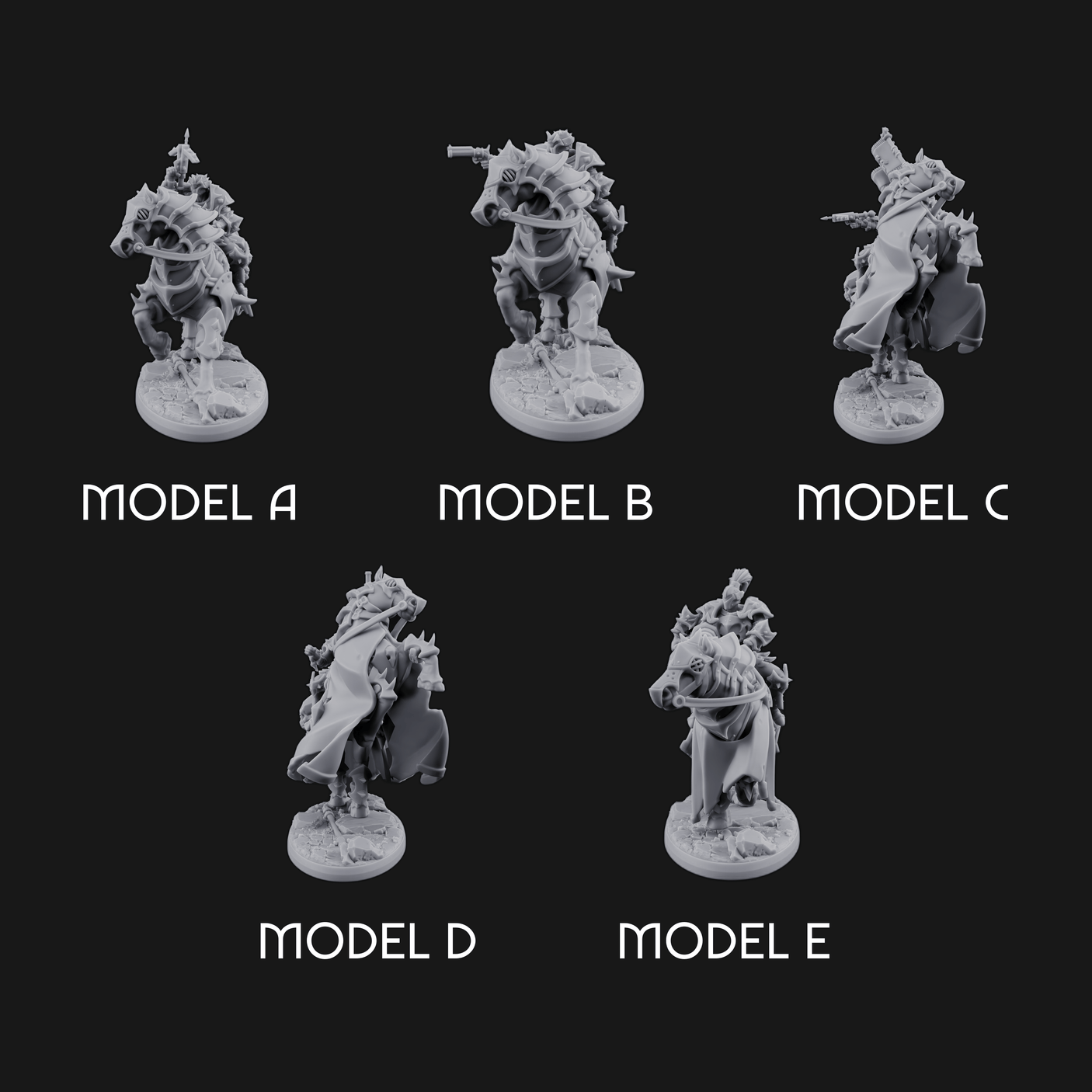 Ornate Saddle Towering Knight Rider Miniature for Dungeons and Dragons, Pathfinder or other TTRPGs