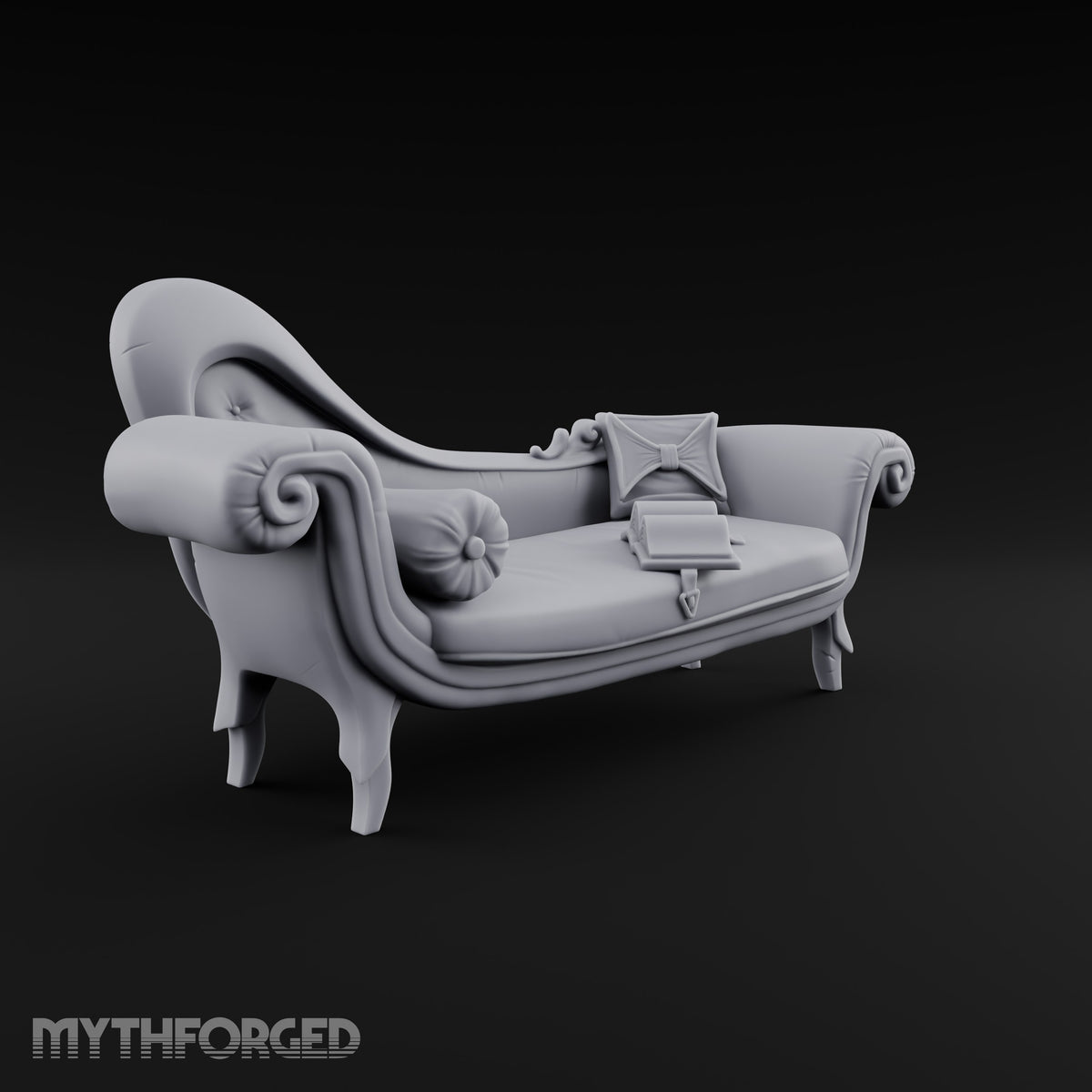 Chapter Left Open, Owner Gone Ornate Tufted Chaise Lounge