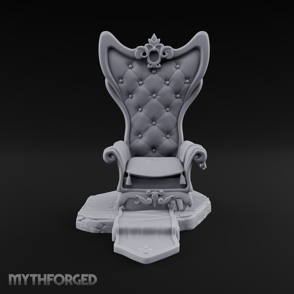 Vacant, but Still Reserved Ornate Tufted Throne