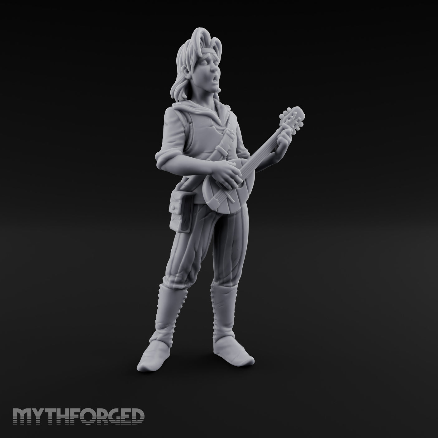 Guitar Shredding Human Bard Miniature for Dungeons and Dragons, Pathfinder or other TTRPGs