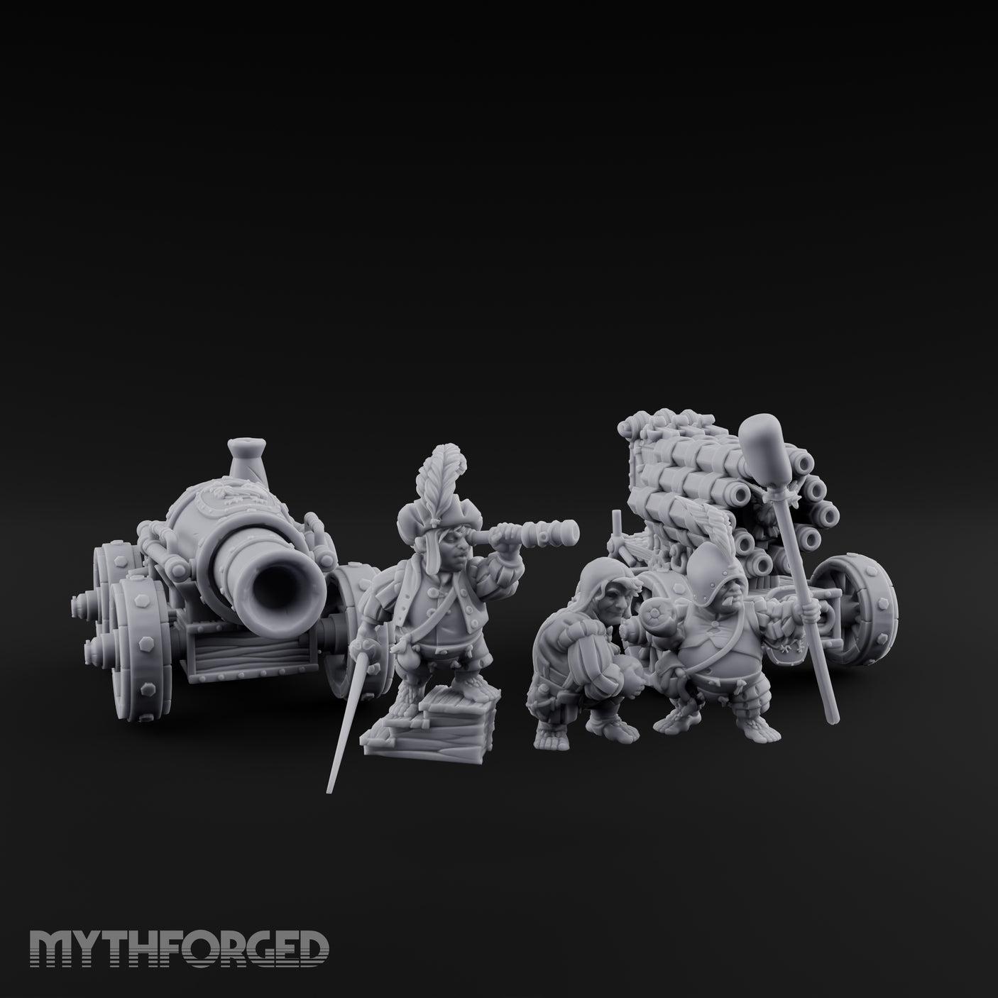 Spyglass Spotting Artillery Crew Set Miniature for Dungeons and Dragons, Pathfinder or other TTRPGs