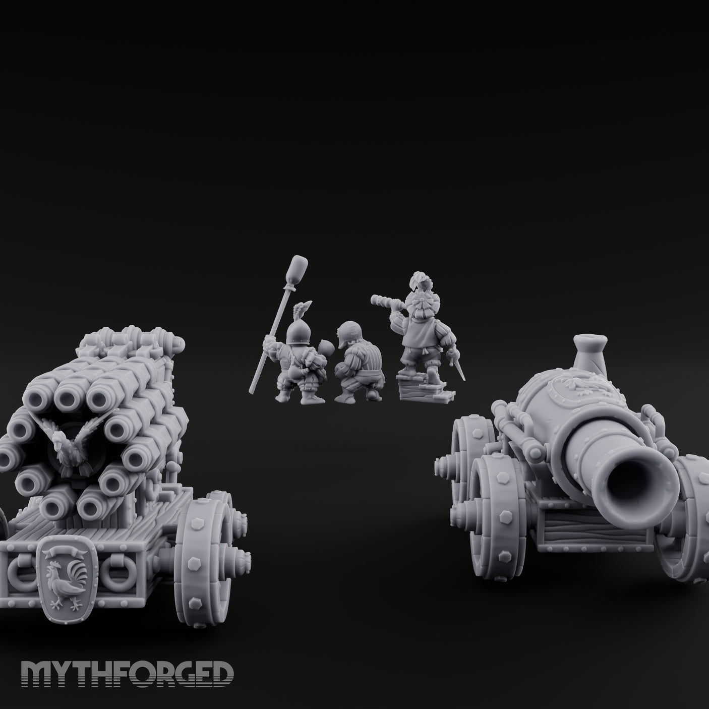 Spyglass Spotting Artillery Crew Set Miniature for Dungeons and Dragons, Pathfinder or other TTRPGs