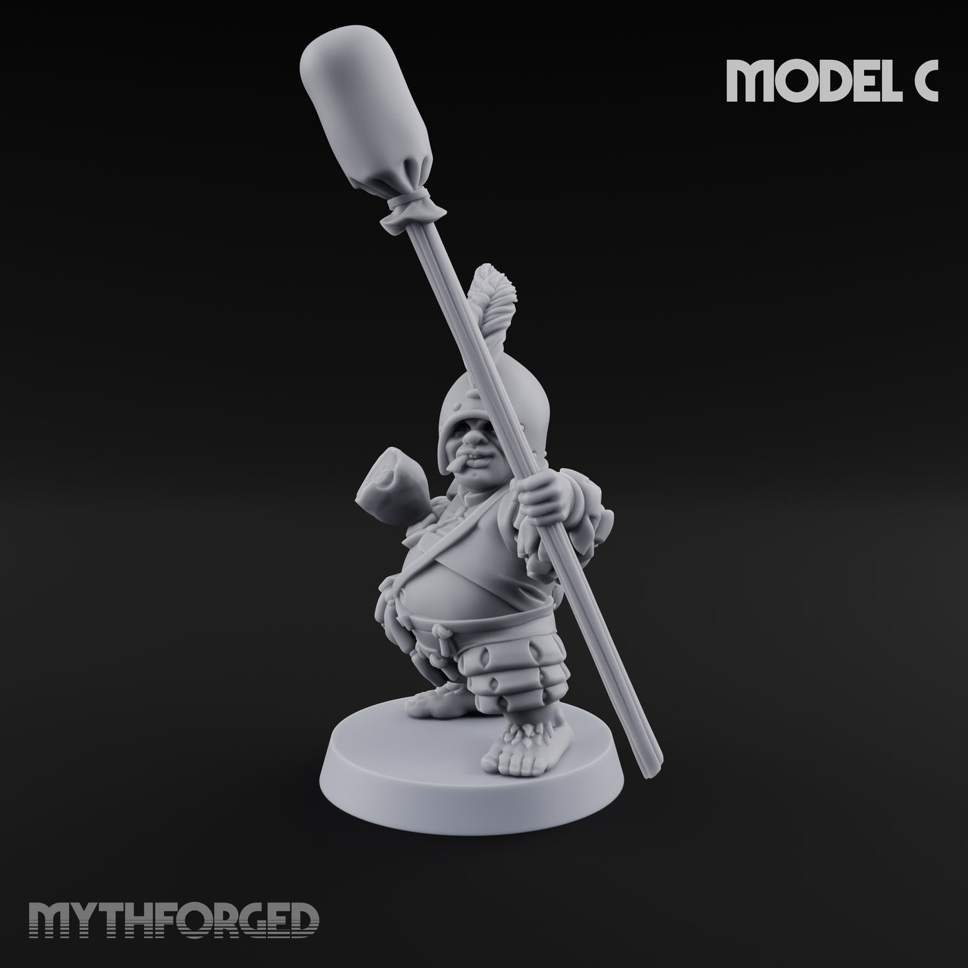 Spyglass Scouting Halfling Bombardier C Miniature for Dungeons and Dragons, Pathfinder or other TTRPGs