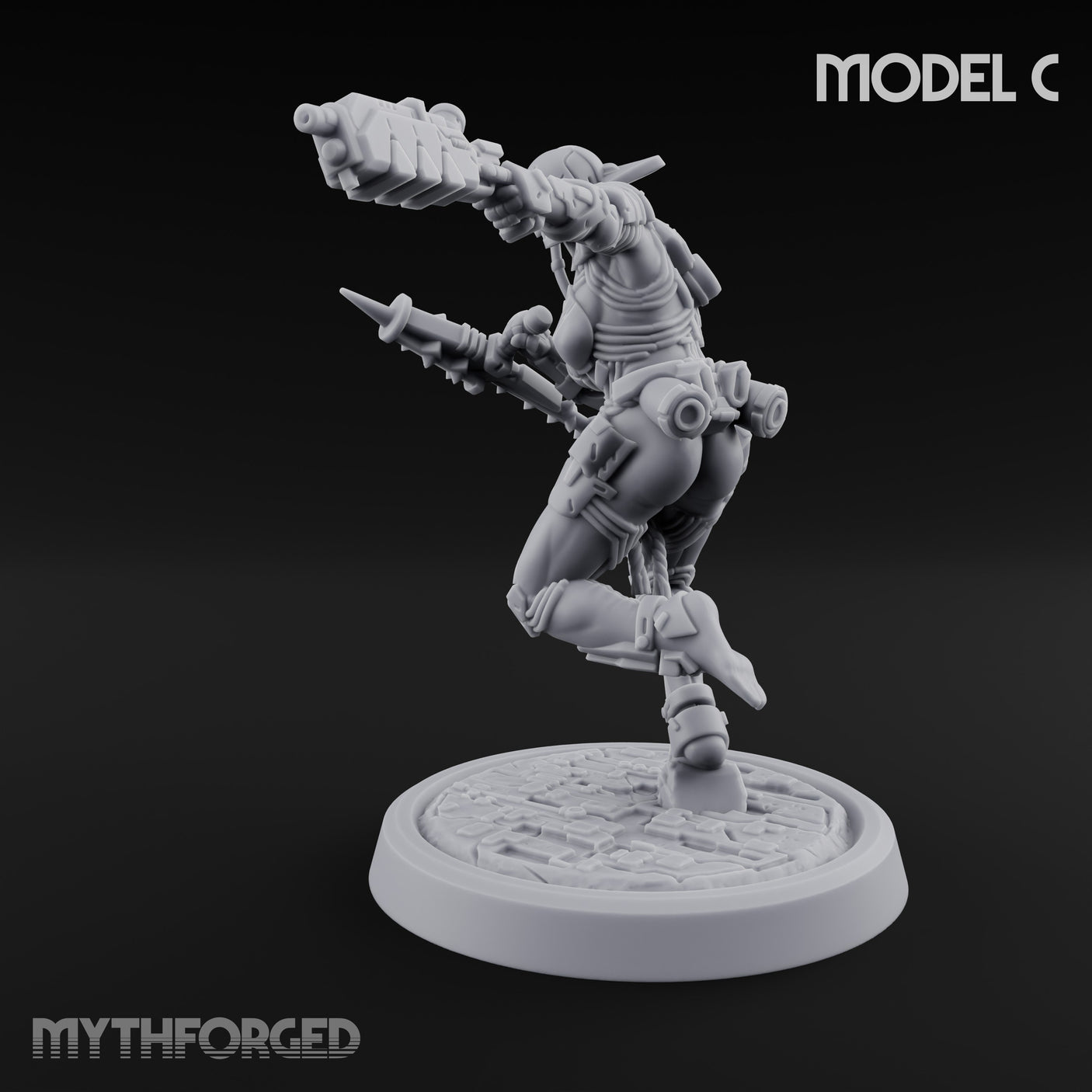 Gun Running Goblin Trooper C Miniature for Dungeons and Dragons, Pathfinder or other TTRPGs