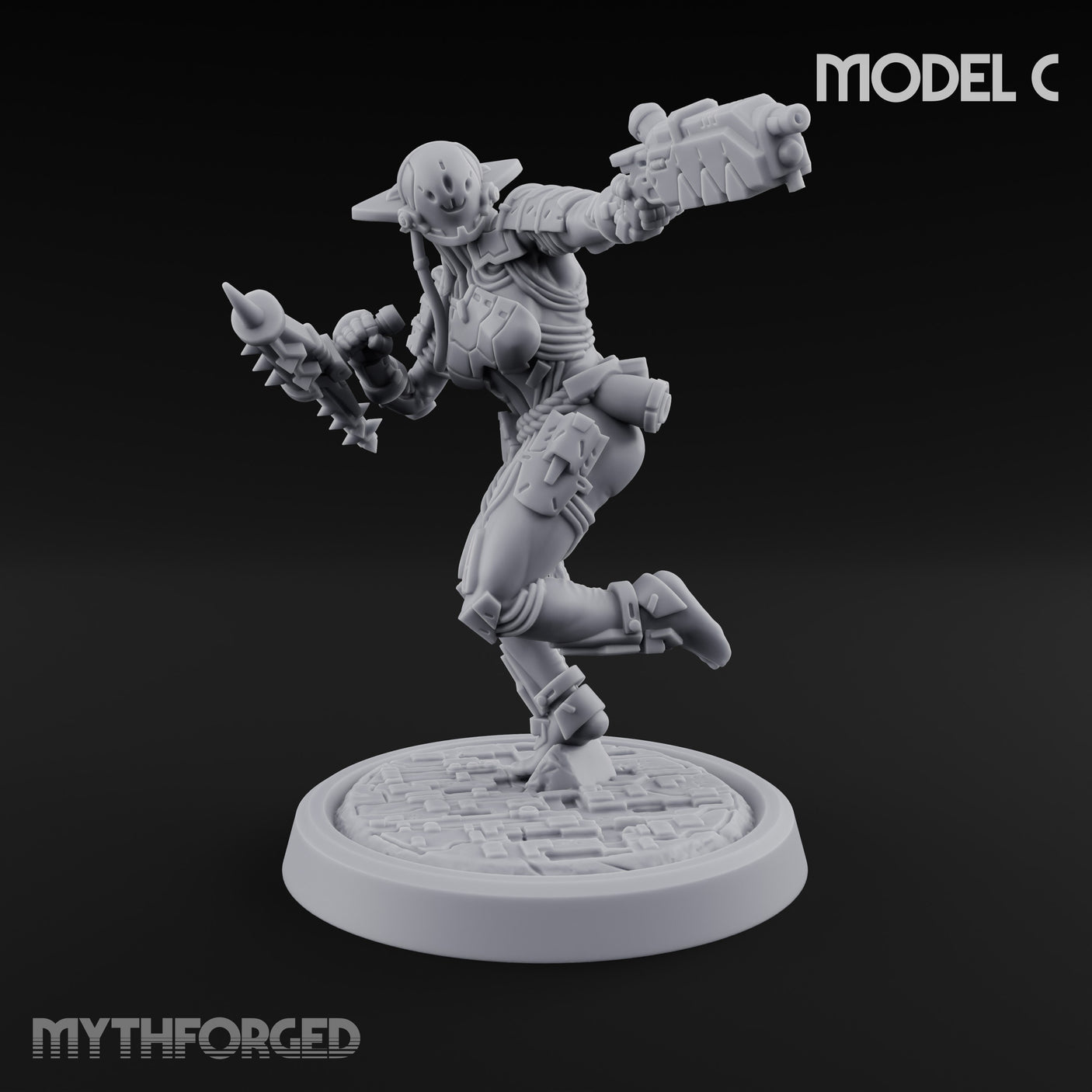 Gun Running Goblin Trooper C Miniature for Dungeons and Dragons, Pathfinder or other TTRPGs