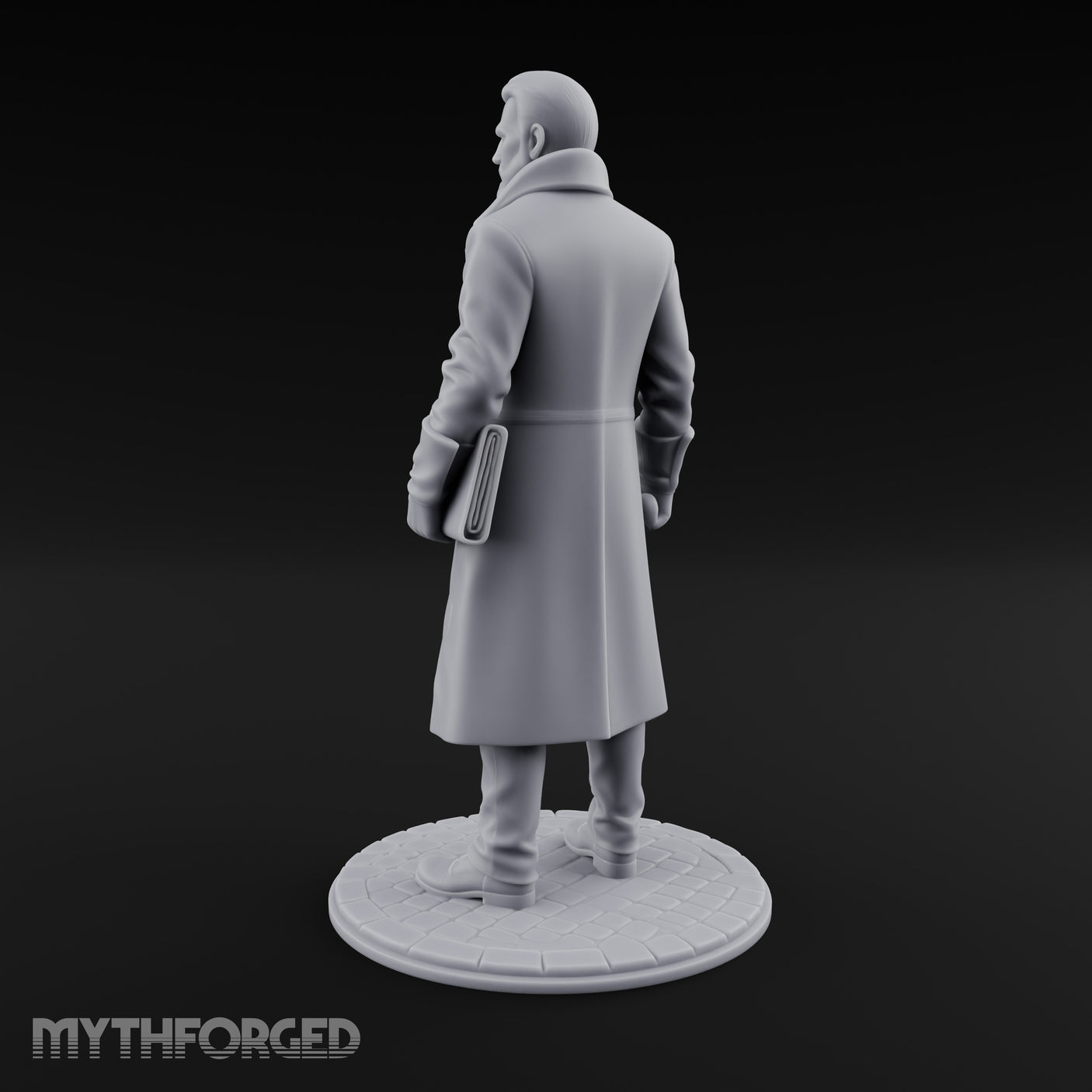Gun-Toting Dossier-Clutching Human Investigator Miniature for Dungeons and Dragons, Pathfinder or other TTRPGs