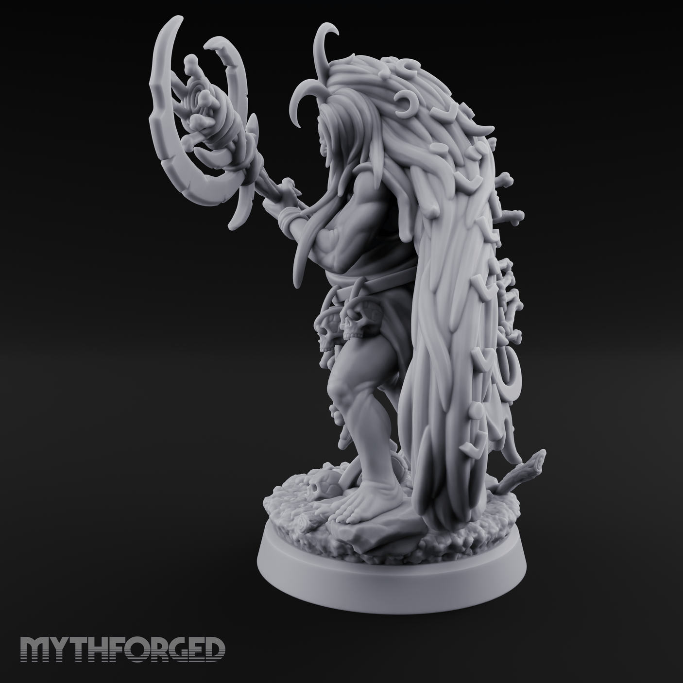 Tentacle Crowned Scepter Wielding Hag Bone Witch Miniature for Dungeons and Dragons, Pathfinder or other TTRPGs