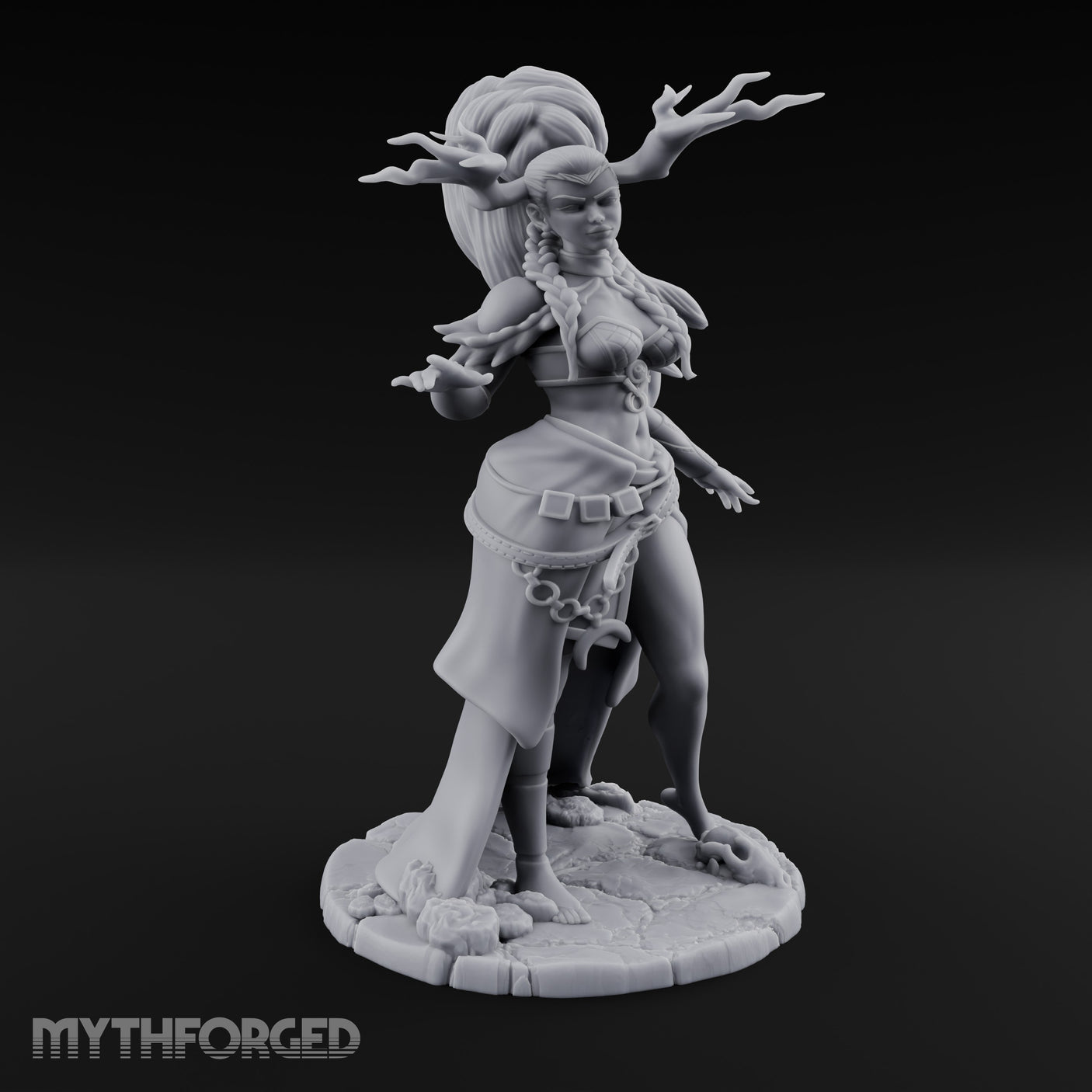 Hair Whipping Human Sorceress Miniature for Dungeons and Dragons, Pathfinder or other TTRPGs