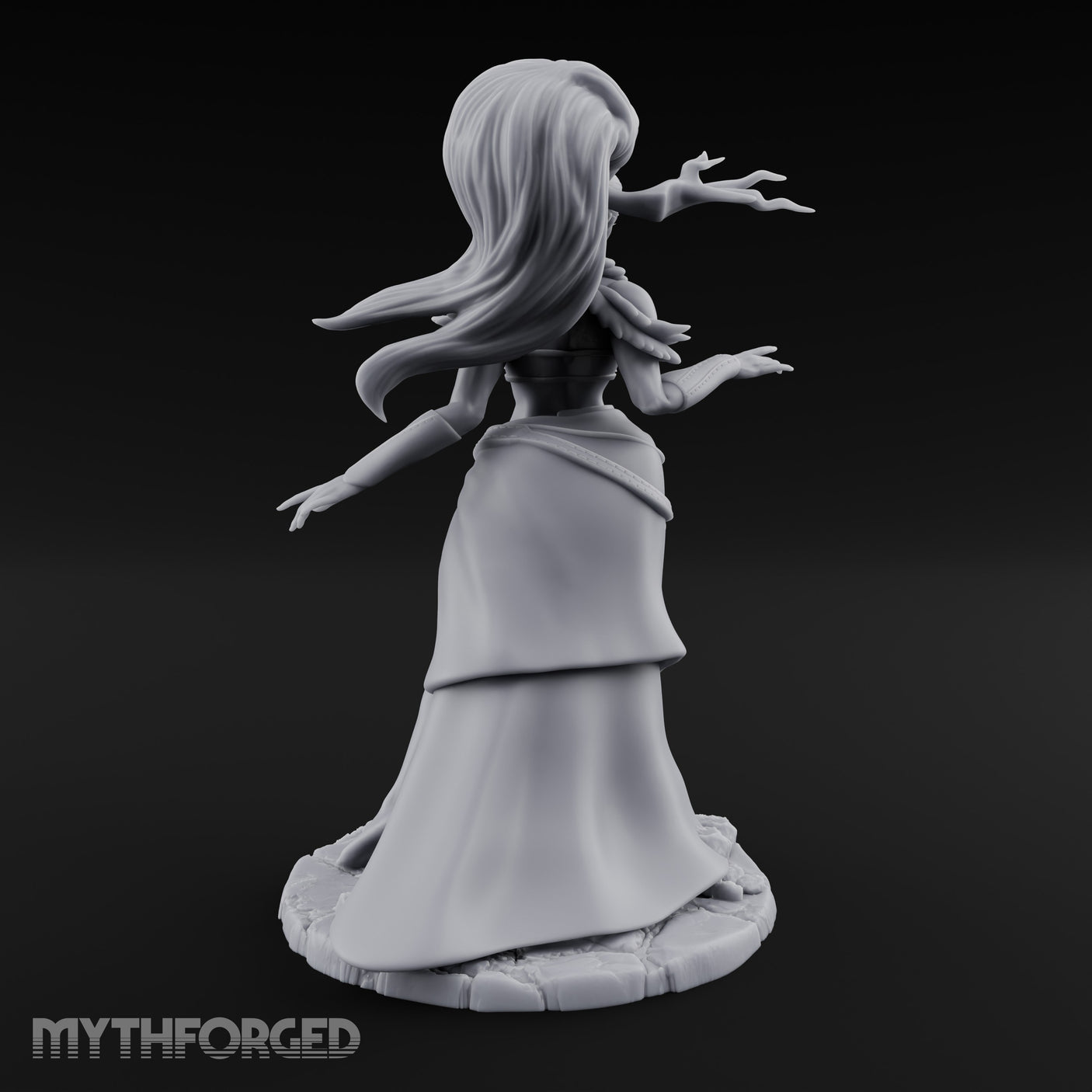 Hair Whipping Human Sorceress Miniature for Dungeons and Dragons, Pathfinder or other TTRPGs