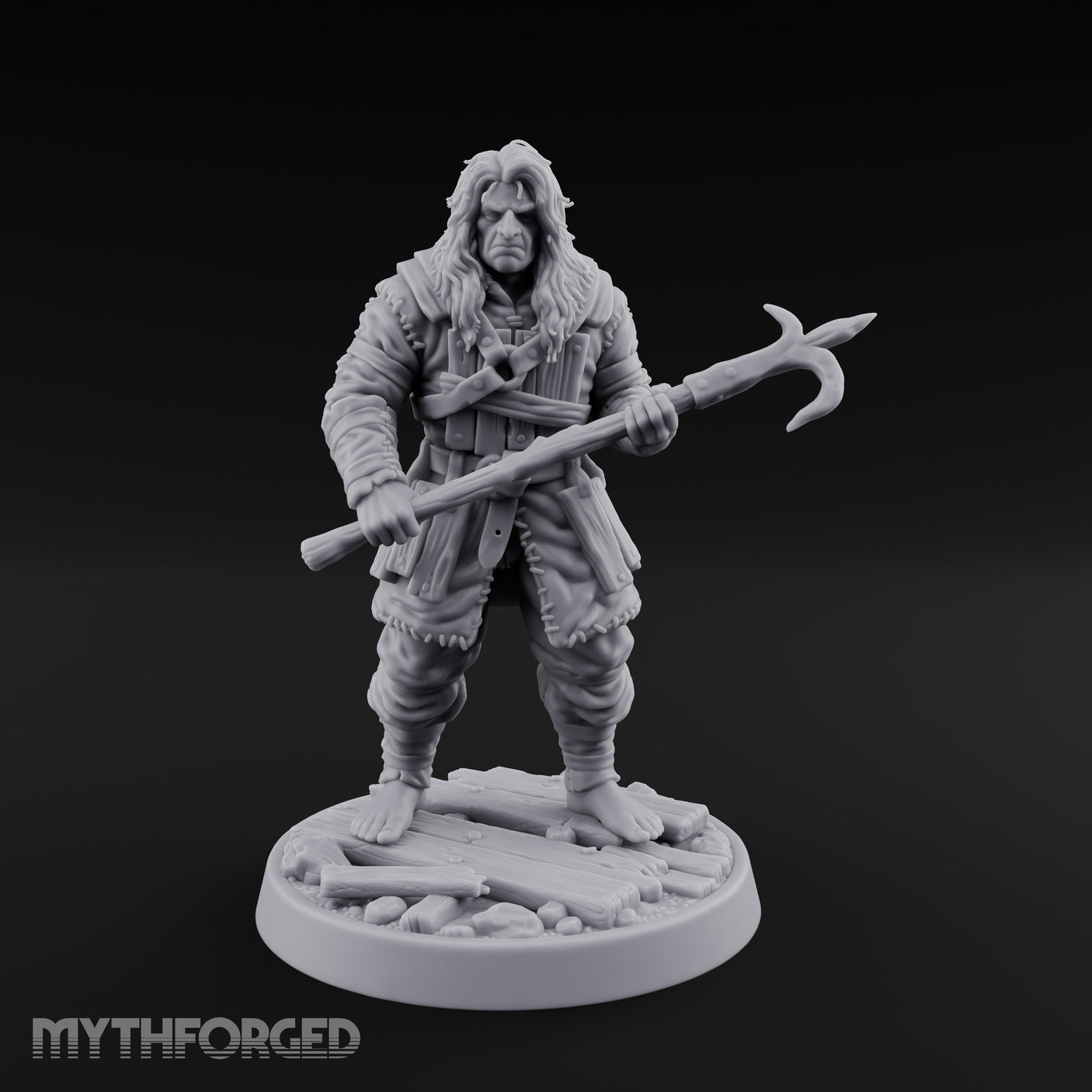 Halberd Gripping Human Guard Miniature for Dungeons and Dragons, Pathfinder or other TTRPGs