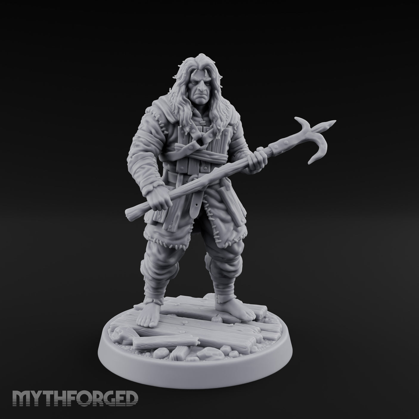 Halberd Gripping Human Guard Miniature for Dungeons and Dragons, Pathfinder or other TTRPGs