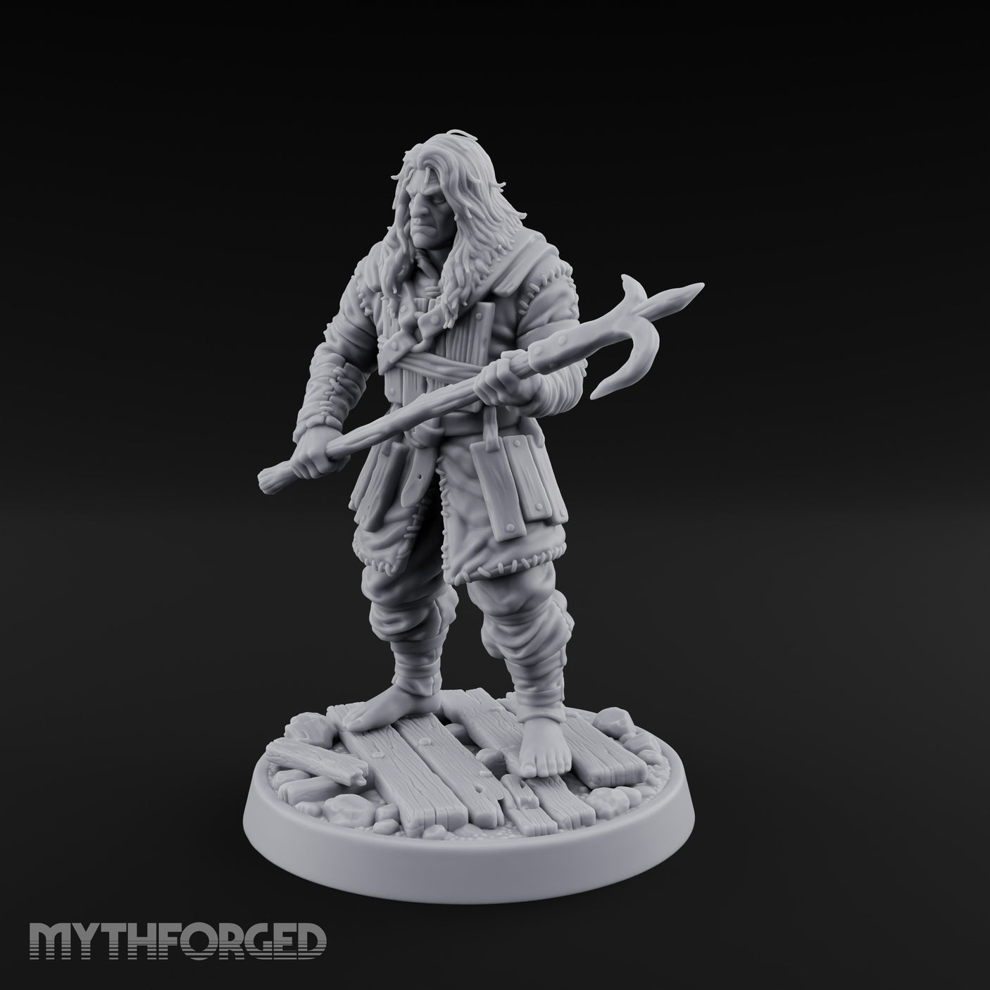 Halberd Gripping Human Guard Miniature for Dungeons and Dragons, Pathfinder or other TTRPGs
