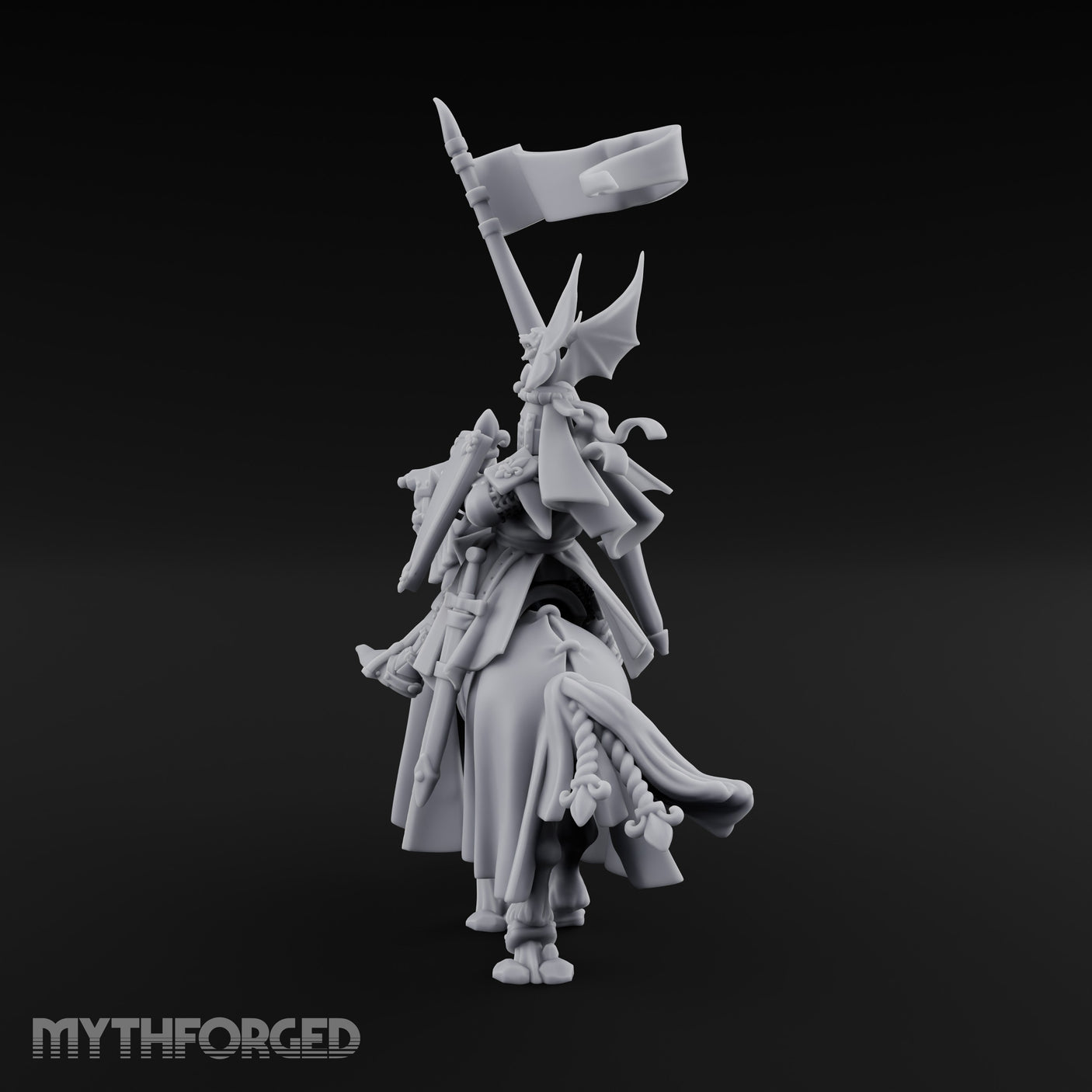 Halberd Raised Dragon Helmed Skeleton Knight Miniature for Dungeons and Dragons, Pathfinder or other TTRPGs