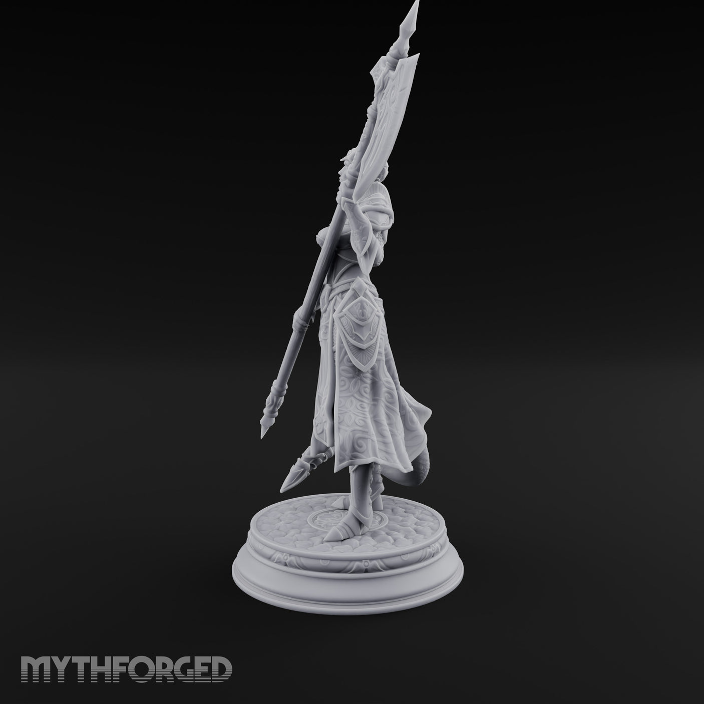 Halberd Twirling Tiefling Warrior Miniature for Dungeons and Dragons, Pathfinder or other TTRPGs