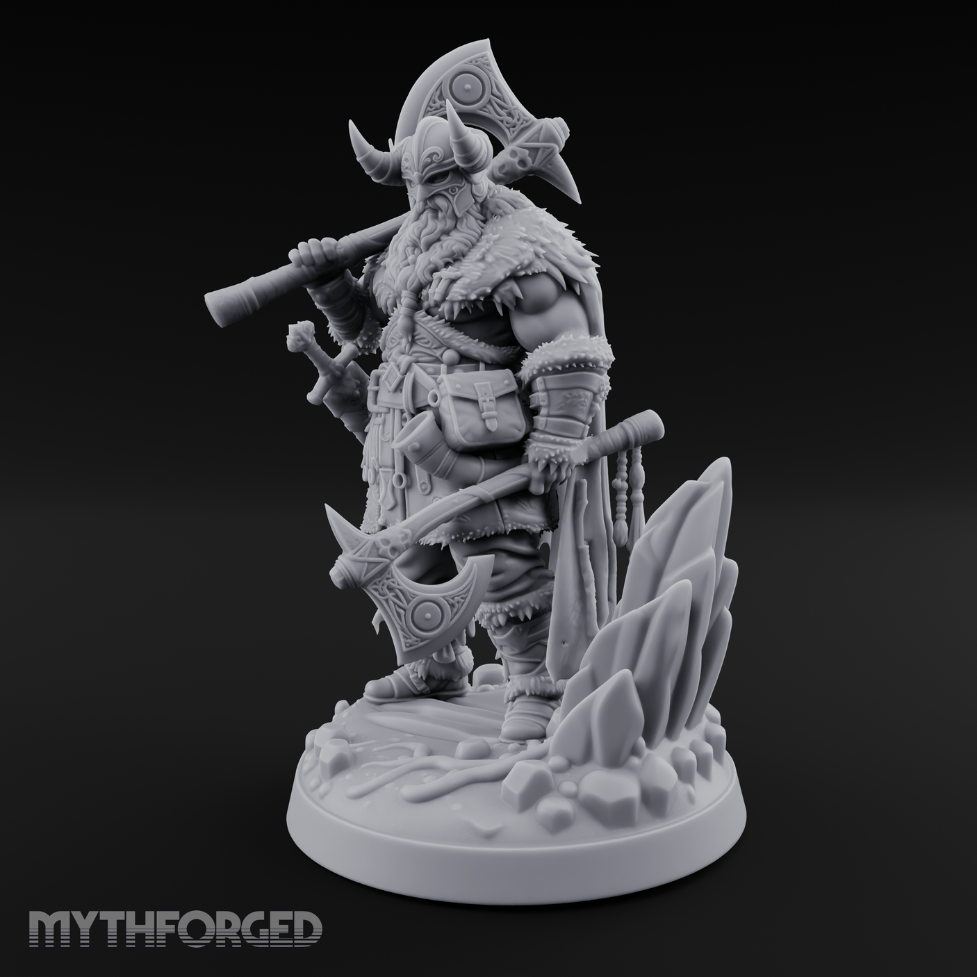 Shoulder To The Grindstone Northern Warlord Miniature for Dungeons and Dragons, Pathfinder or other TTRPGs