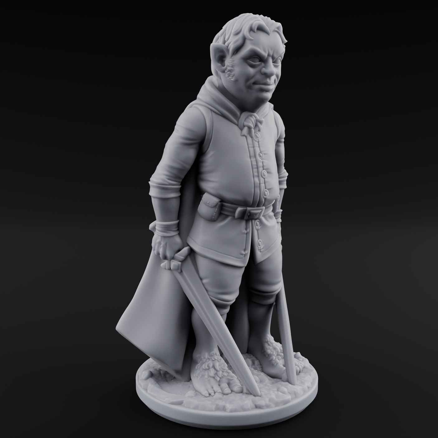 Wandering About Halfling Explorers Miniature for Dungeons and Dragons, Pathfinder or other TTRPGs