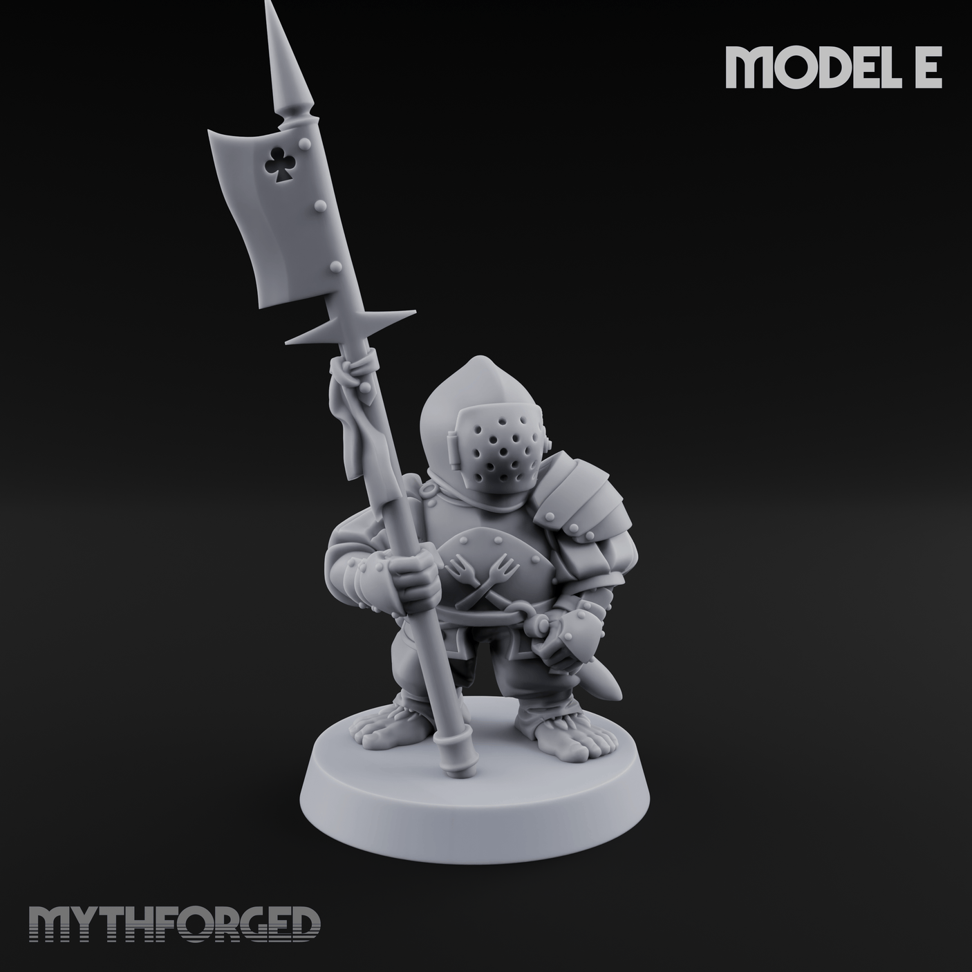 Feather Flourishing Halfling Halberdiers E Miniature for Dungeons and Dragons, Pathfinder or other TTRPGs