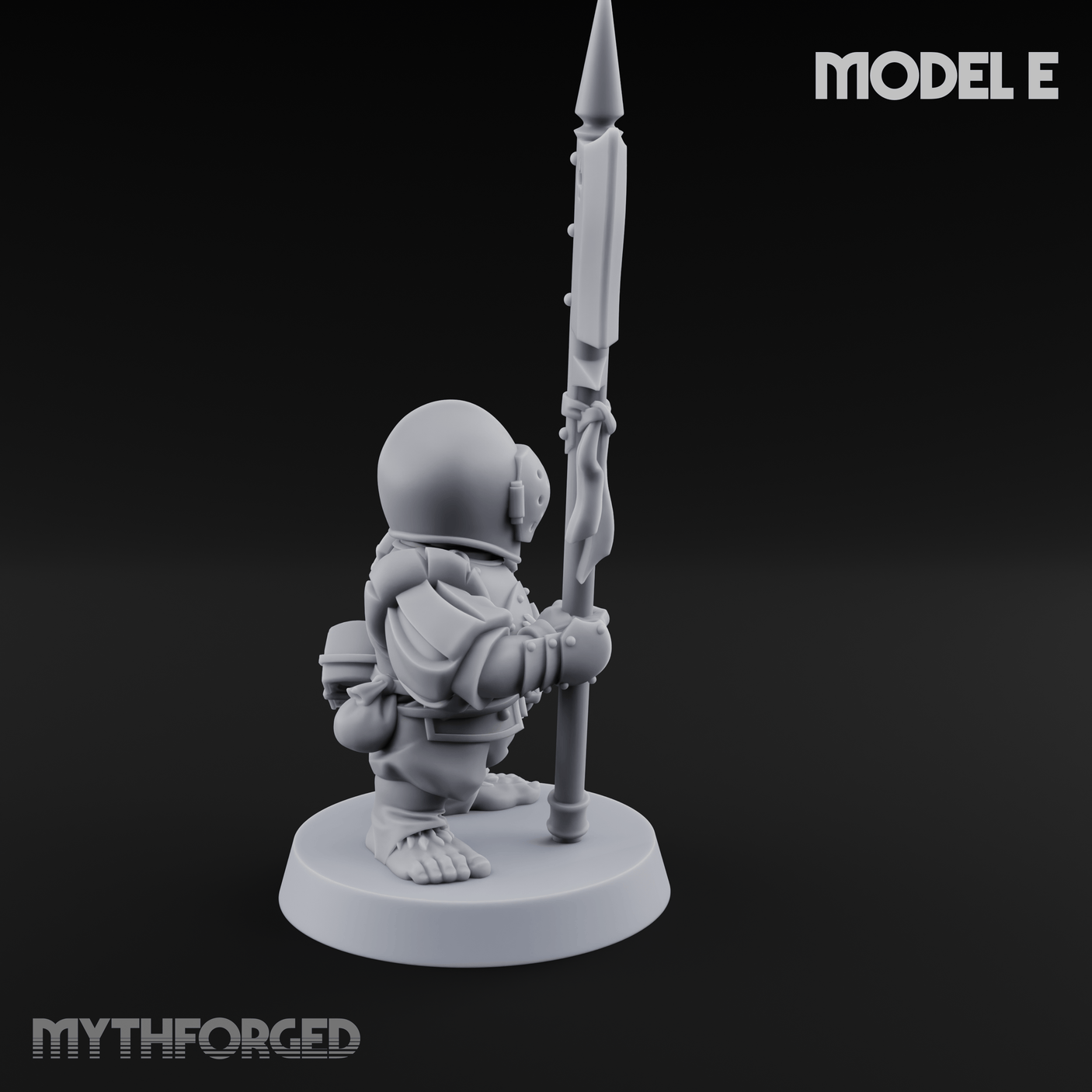 Feather Flourishing Halfling Halberdiers E Miniature for Dungeons and Dragons, Pathfinder or other TTRPGs