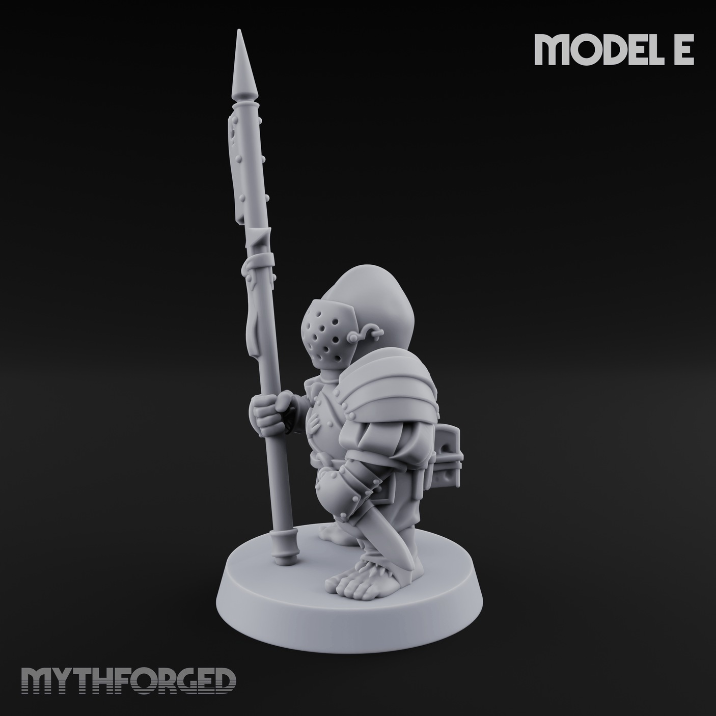 Feather Flourishing Halfling Halberdiers E Miniature for Dungeons and Dragons, Pathfinder or other TTRPGs