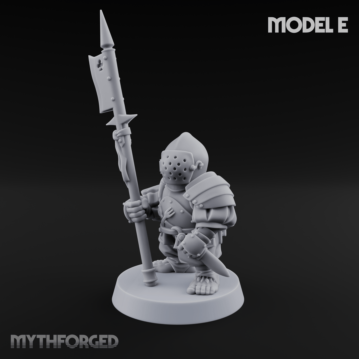 Feather Flourishing Halfling Halberdiers E Miniature for Dungeons and Dragons, Pathfinder or other TTRPGs