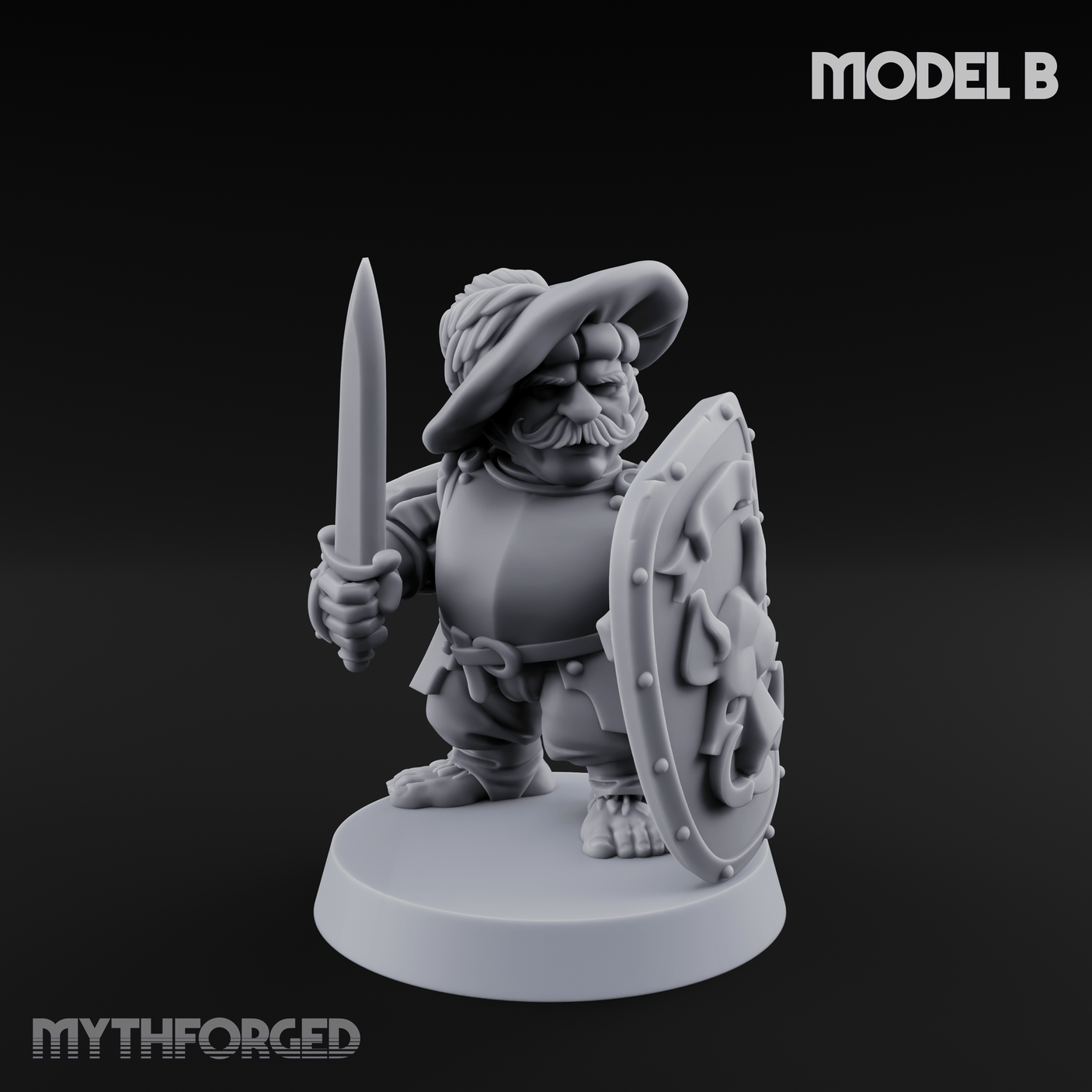 Defending Halfling Warriors B Miniature for Dungeons and Dragons, Pathfinder or other TTRPGs