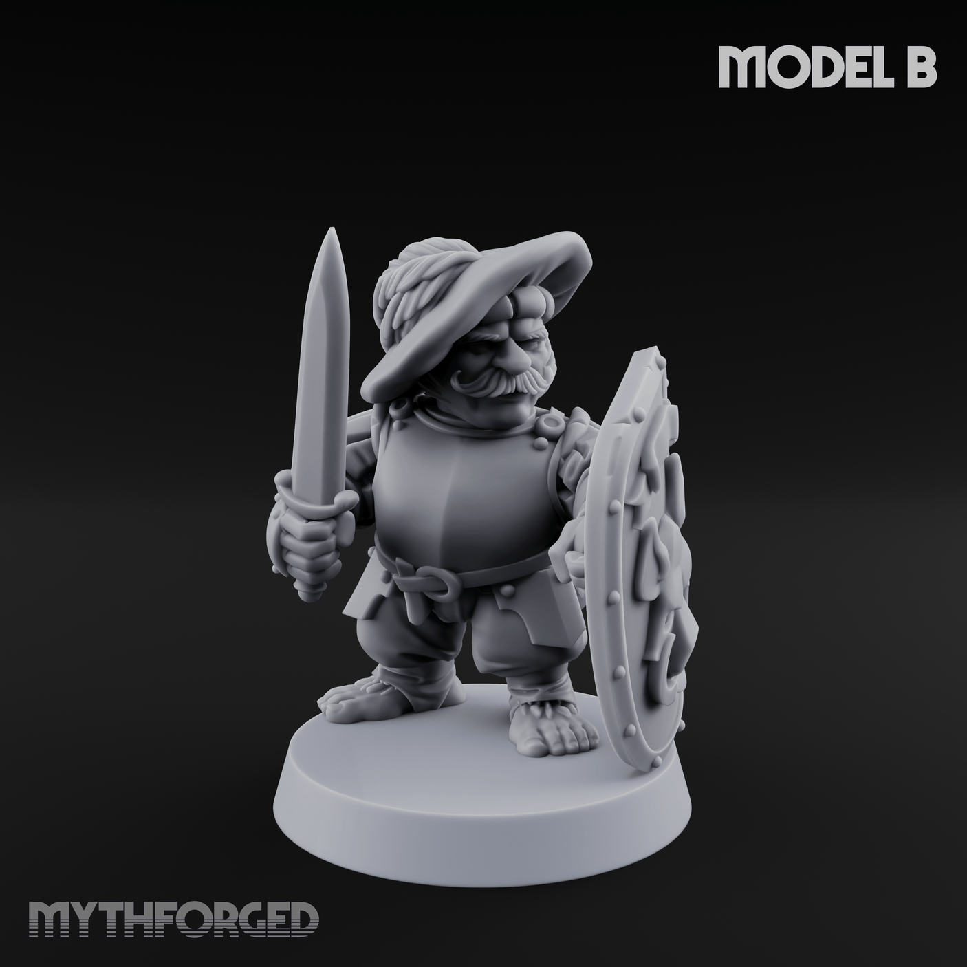Defending Halfling Warriors B Miniature for Dungeons and Dragons, Pathfinder or other TTRPGs