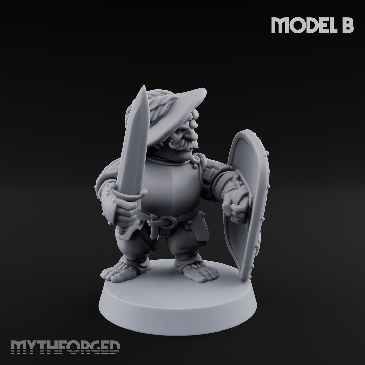 Defending Halfling Warriors B Miniature for Dungeons and Dragons, Pathfinder or other TTRPGs