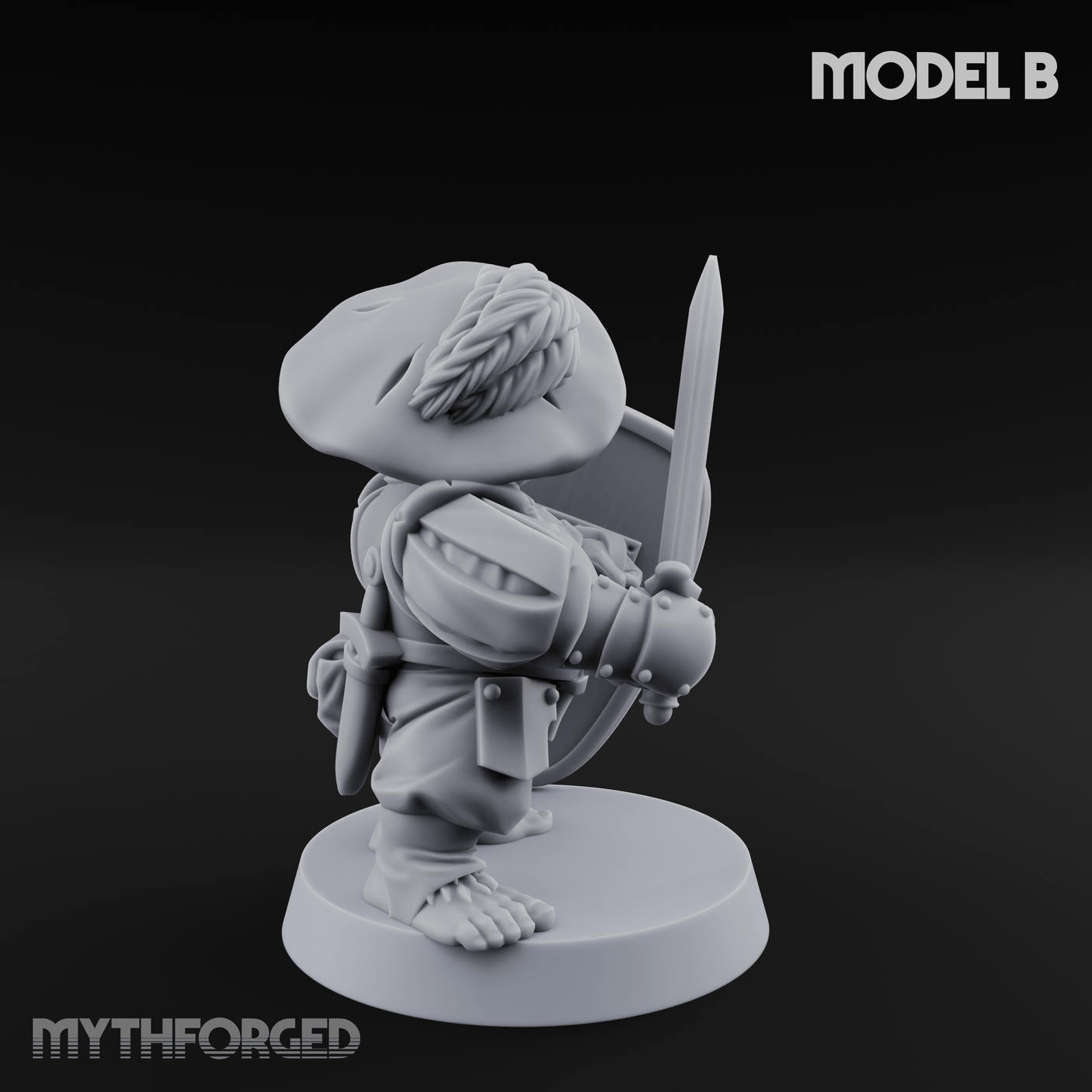 Defending Halfling Warriors B Miniature for Dungeons and Dragons, Pathfinder or other TTRPGs