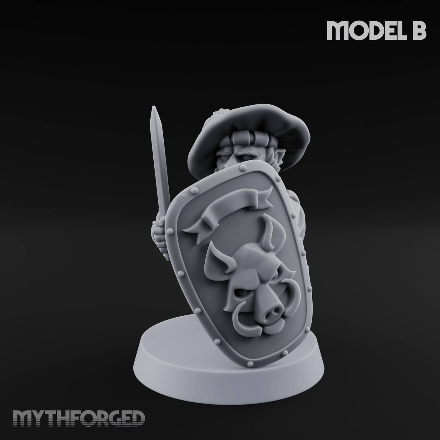 Defending Halfling Warriors B Miniature for Dungeons and Dragons, Pathfinder or other TTRPGs