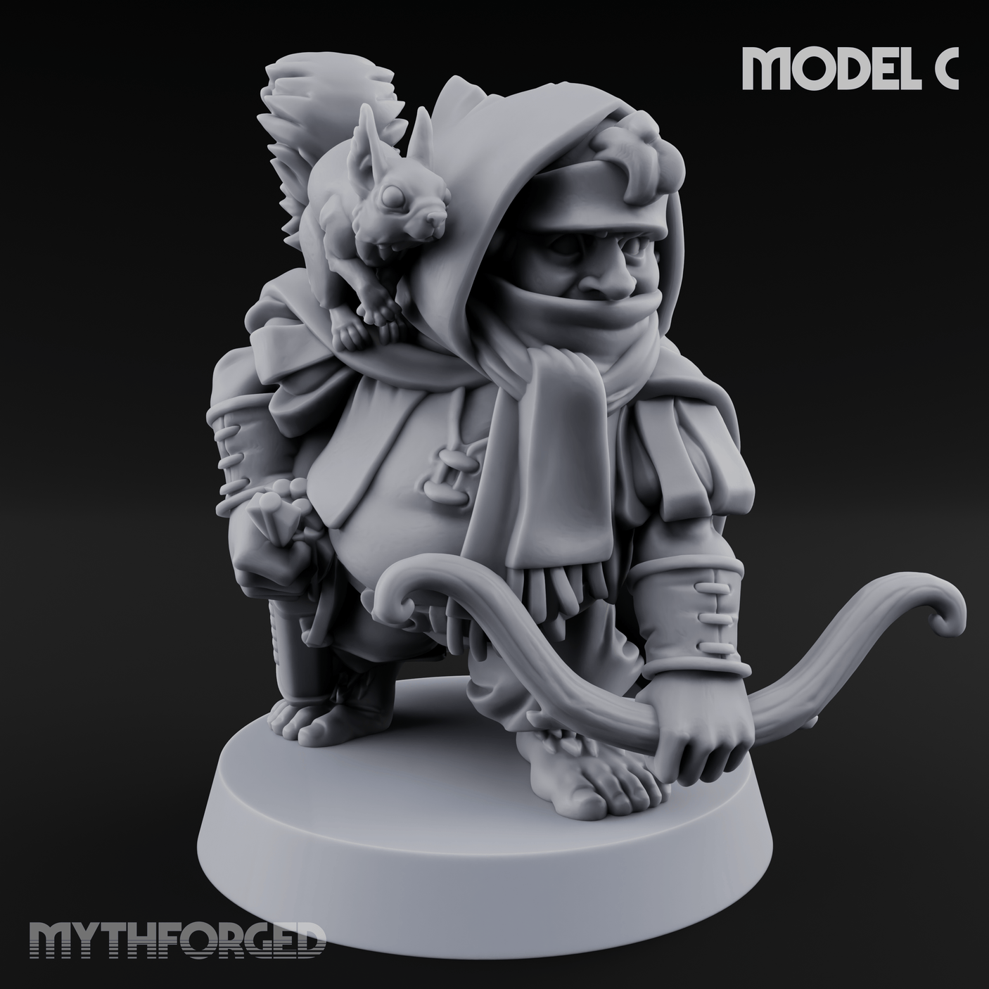 Bow Drawn Steady Halfling Archers C Miniature for Dungeons and Dragons, Pathfinder or other TTRPGs