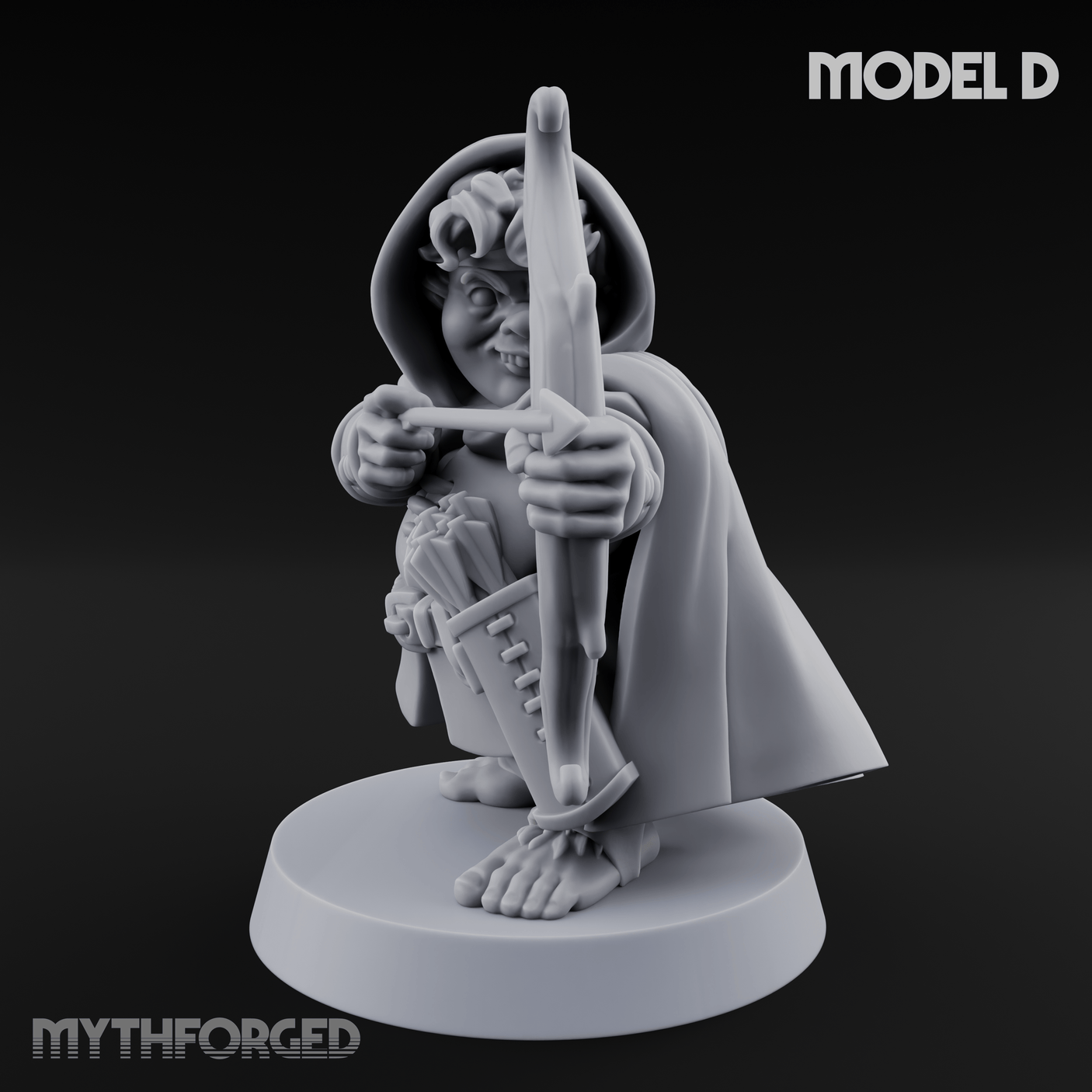 Bow Drawn Steady Halfling Archers D Miniature for Dungeons and Dragons, Pathfinder or other TTRPGs