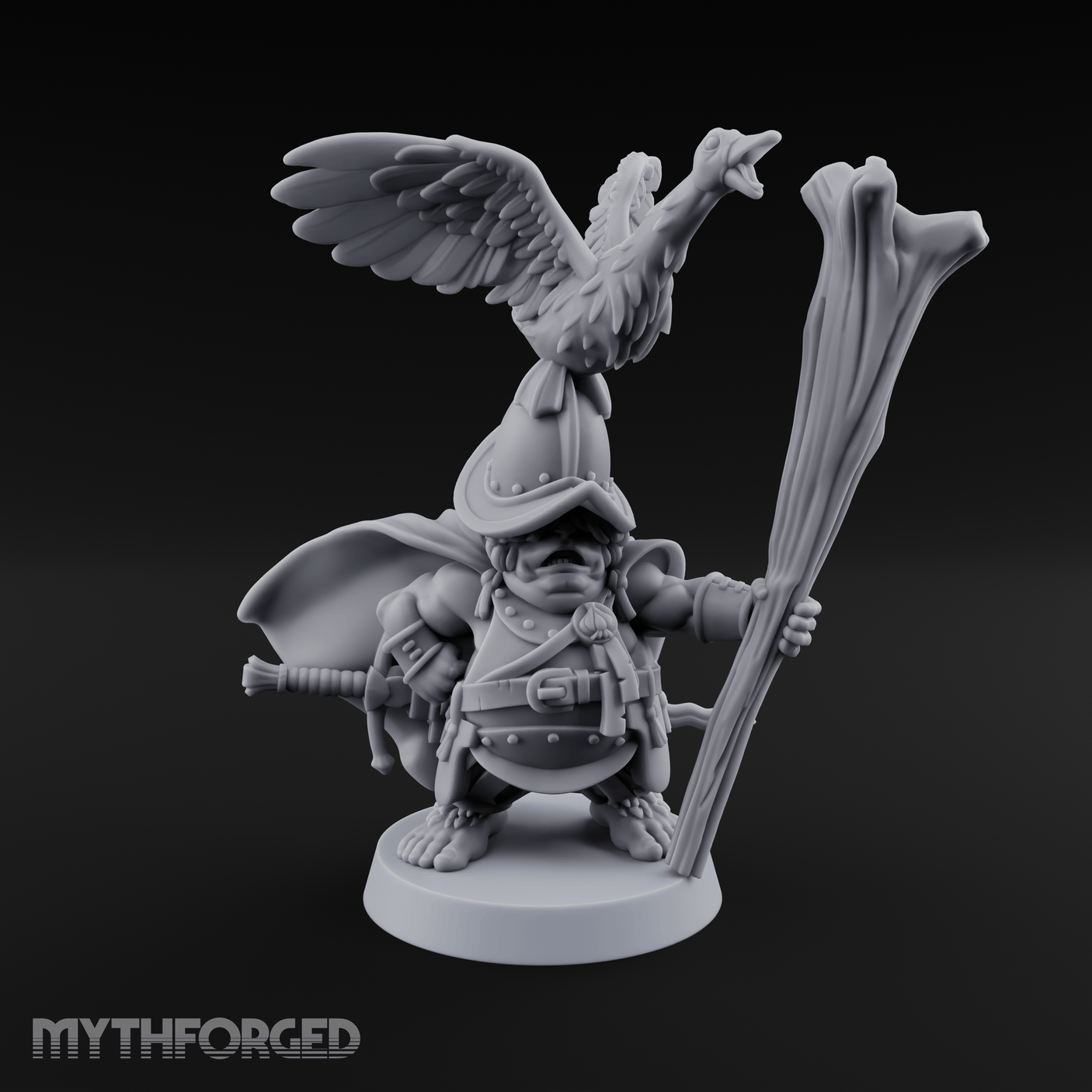 Wing Commanding Halfling Captain Miniature for Dungeons and Dragons, Pathfinder or other TTRPGs