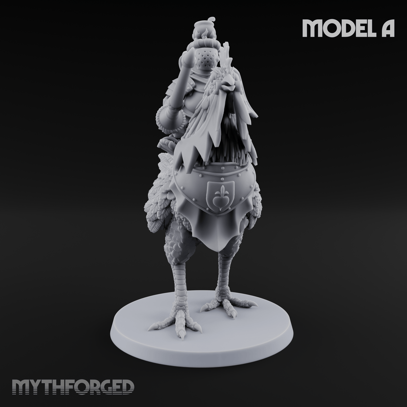 Regally Mounted Halfling Chicken Riders Miniature for Dungeons and Dragons, Pathfinder or other TTRPGs