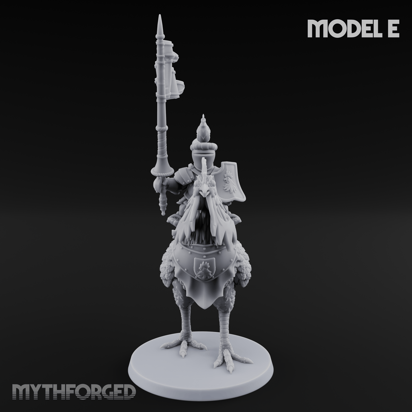 Regally Mounted Halfling Chicken Riders E Miniature for Dungeons and Dragons, Pathfinder or other TTRPGs