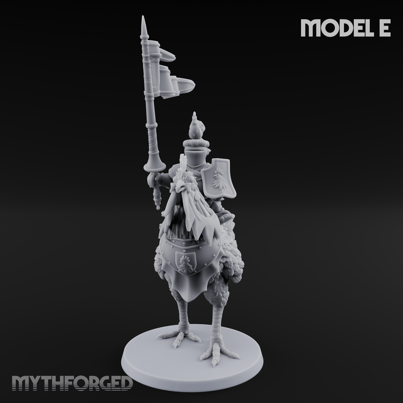 Regally Mounted Halfling Chicken Riders E Miniature for Dungeons and Dragons, Pathfinder or other TTRPGs