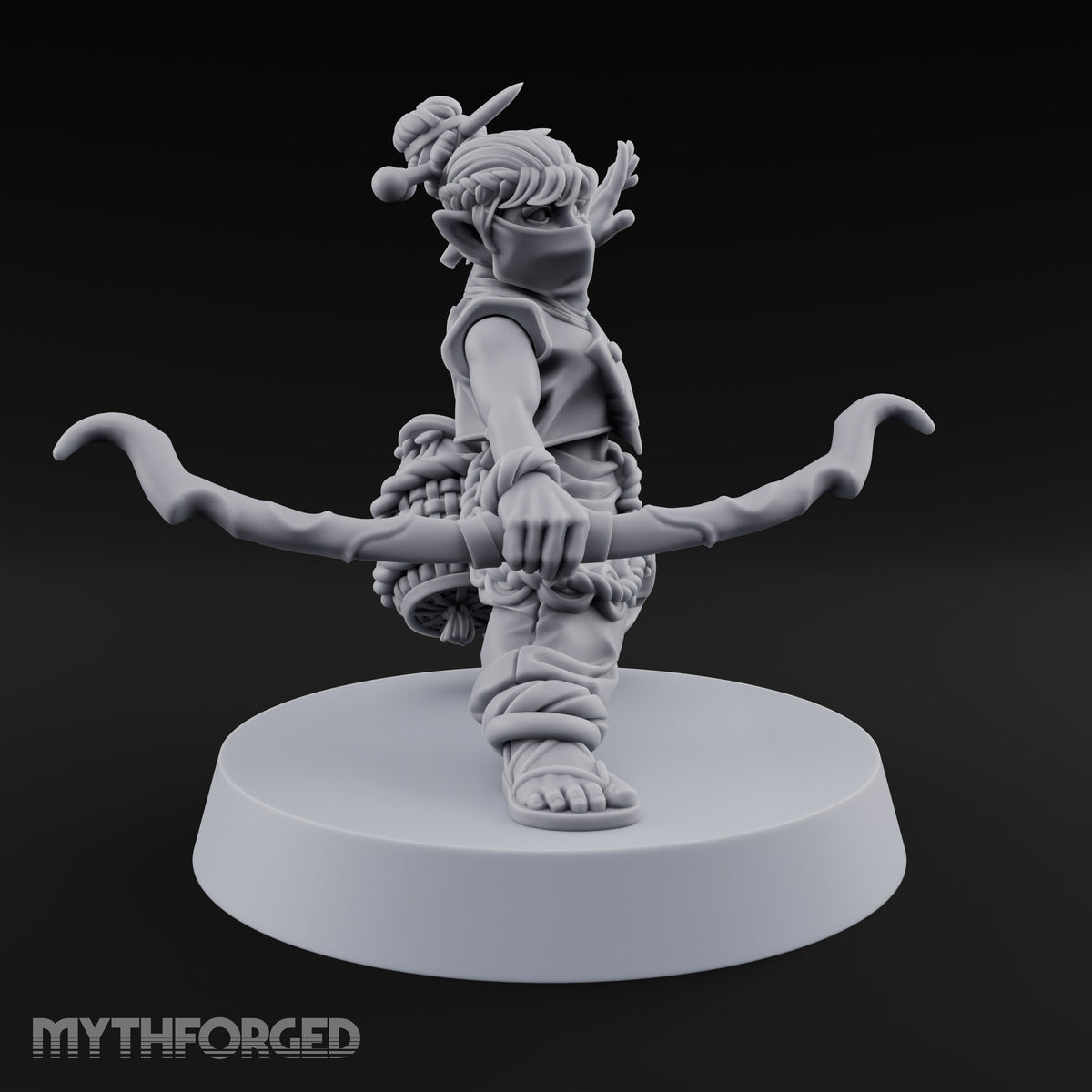 Face Covered, Basket Full Halfling Rogue — Masked · Bow