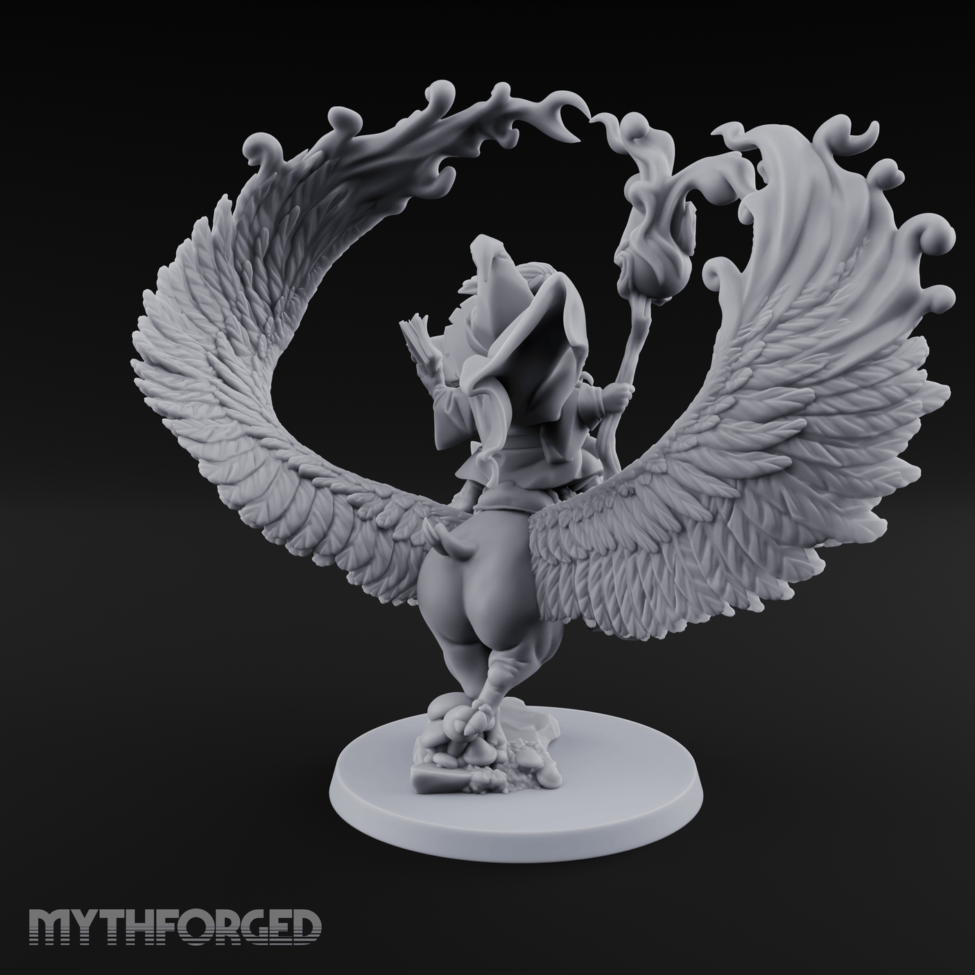 Rainbow Pig Riding Halfling Mage Miniature for Dungeons and Dragons, Pathfinder or other TTRPGs