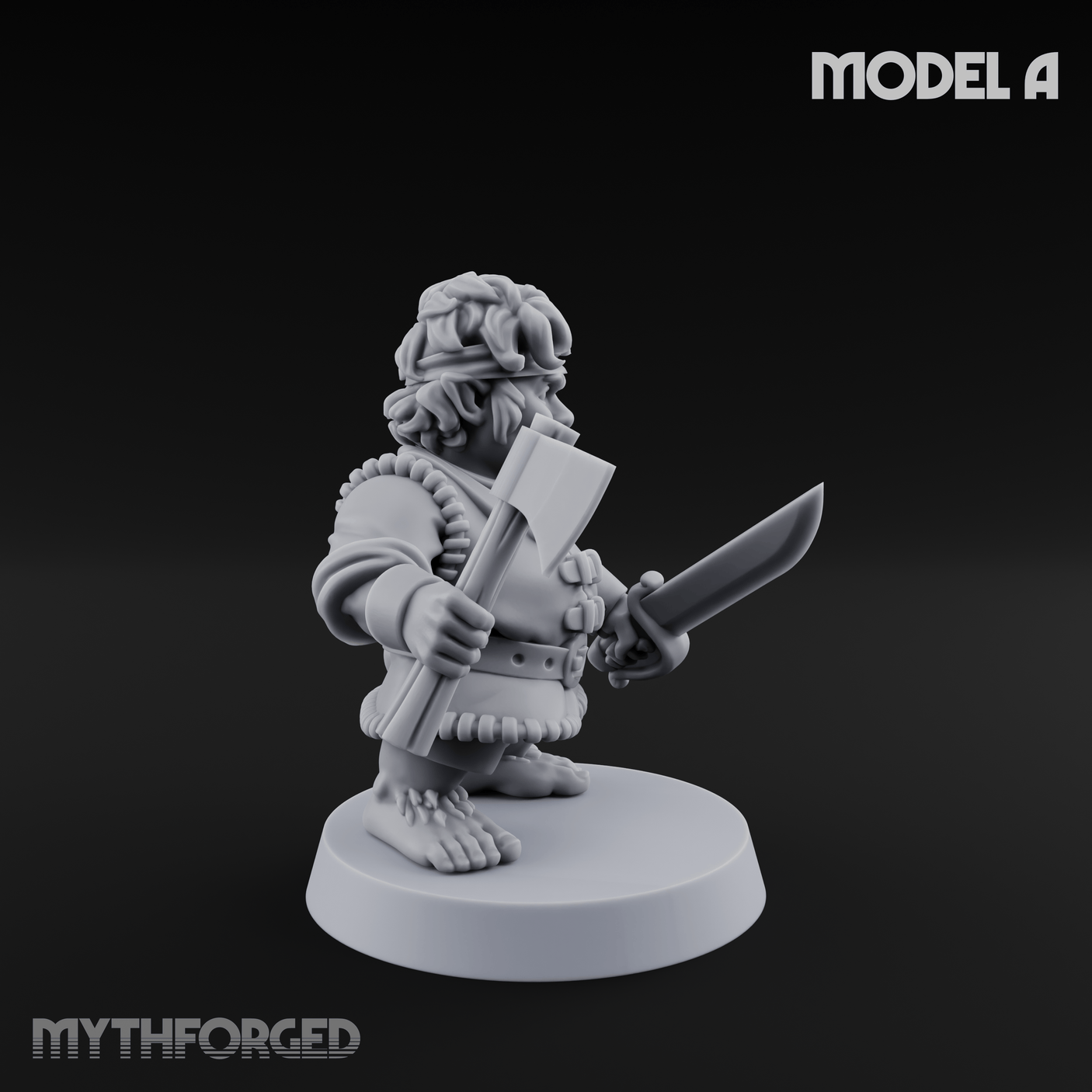 Makeshift Weapons Held High Halfling Militia A Miniature for Dungeons and Dragons, Pathfinder or other TTRPGs