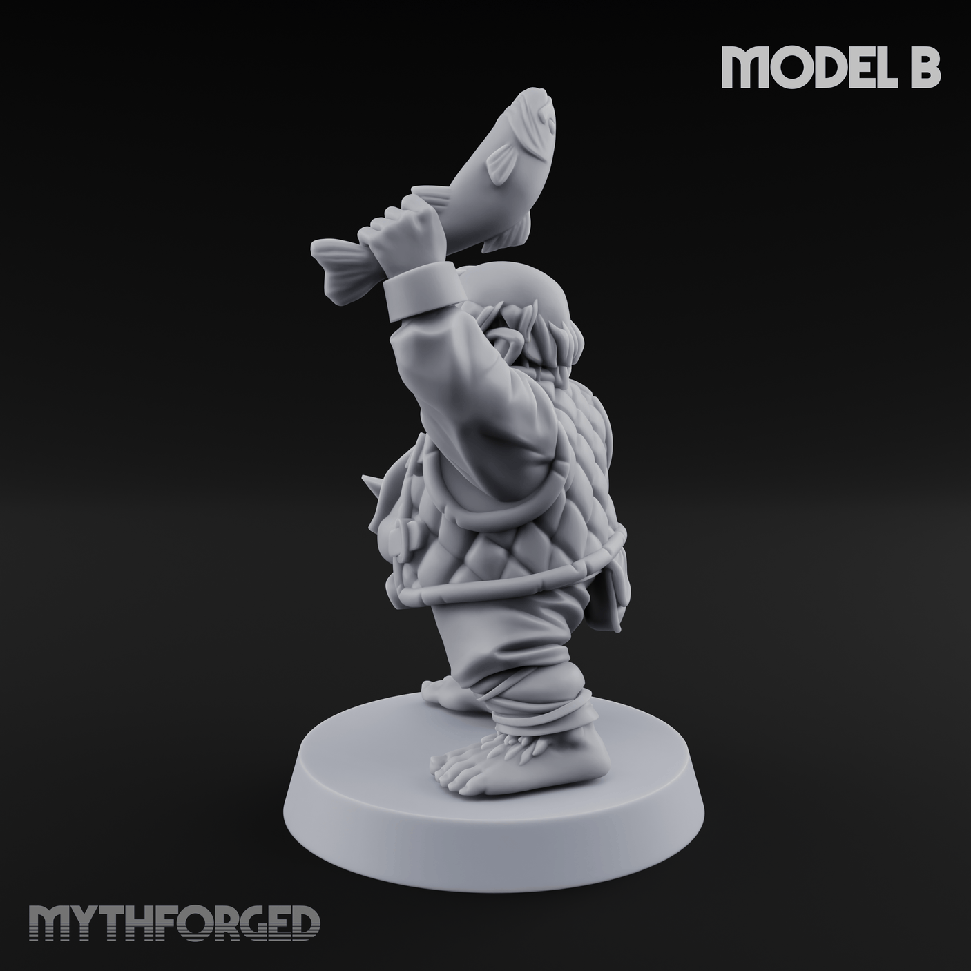Makeshift Weapons Held High Halfling Militia B Miniature for Dungeons and Dragons, Pathfinder or other TTRPGs